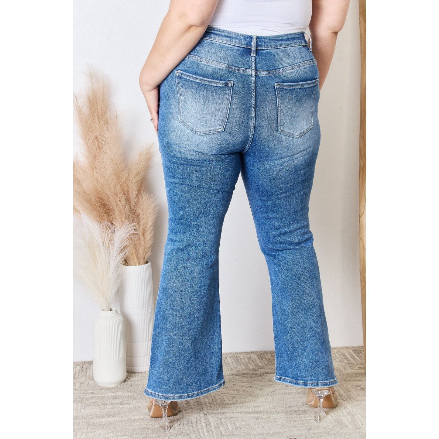 RISEN Full Size High Rise Ankle Flare Jeans