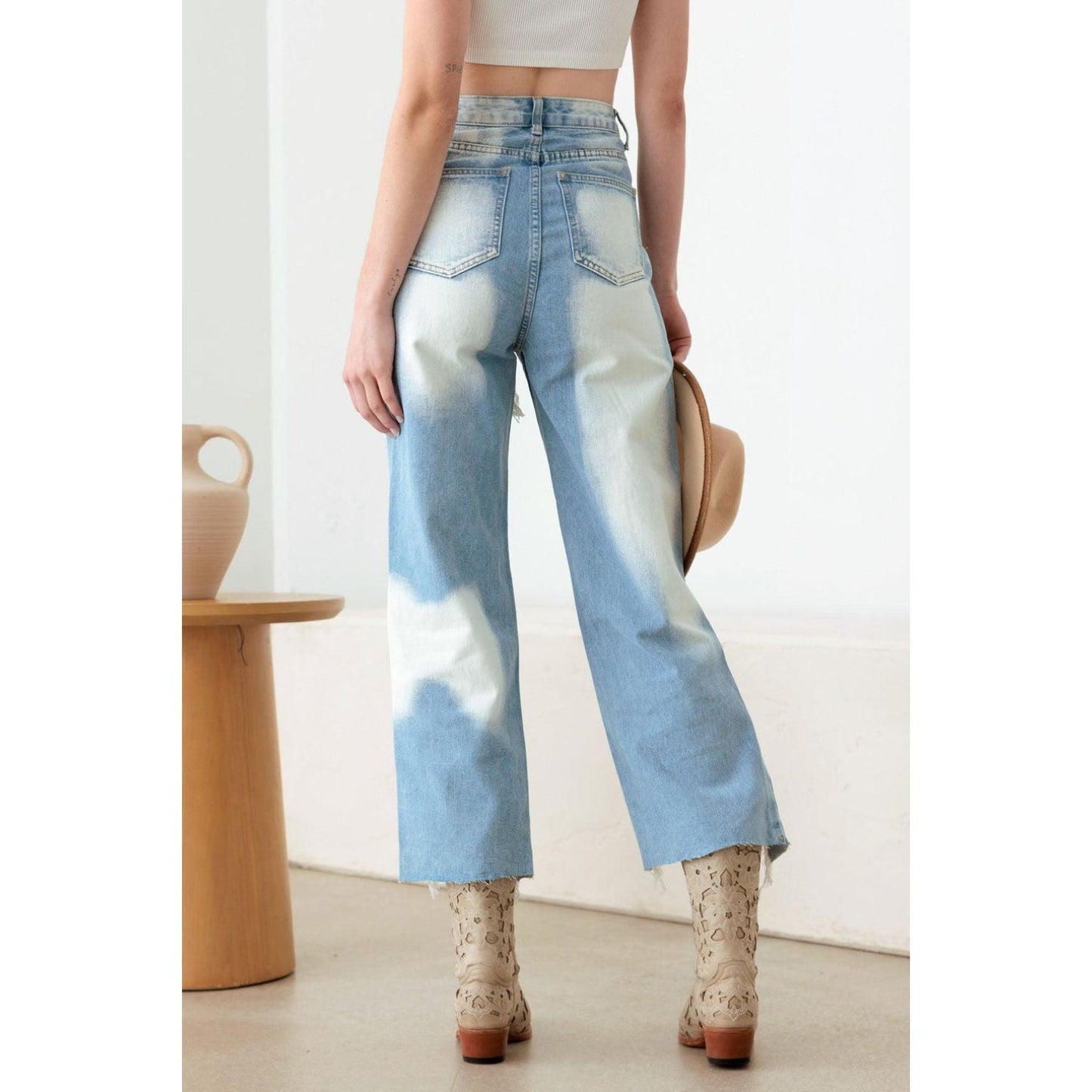 Litz La Frayed Cut Distressed Jeans