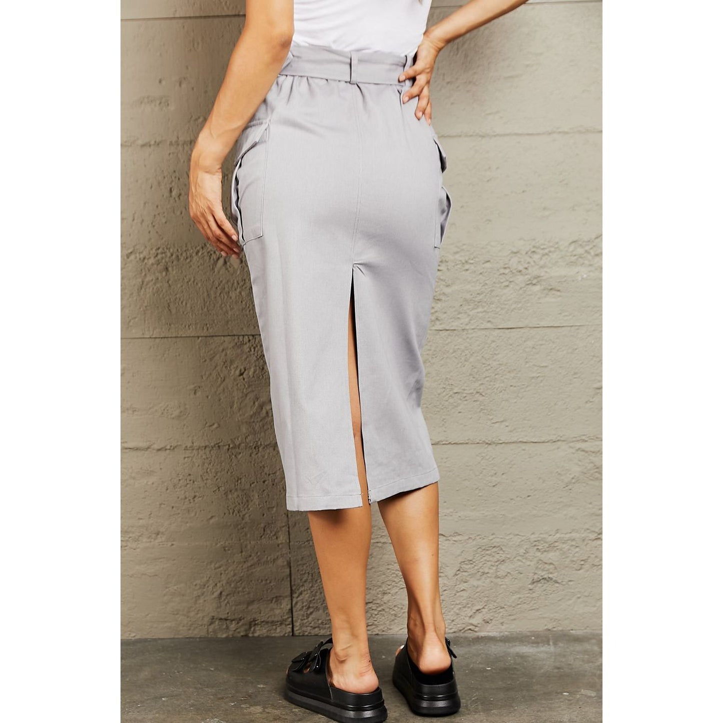 HYFVE Professional Poise Buckled Midi Skirt