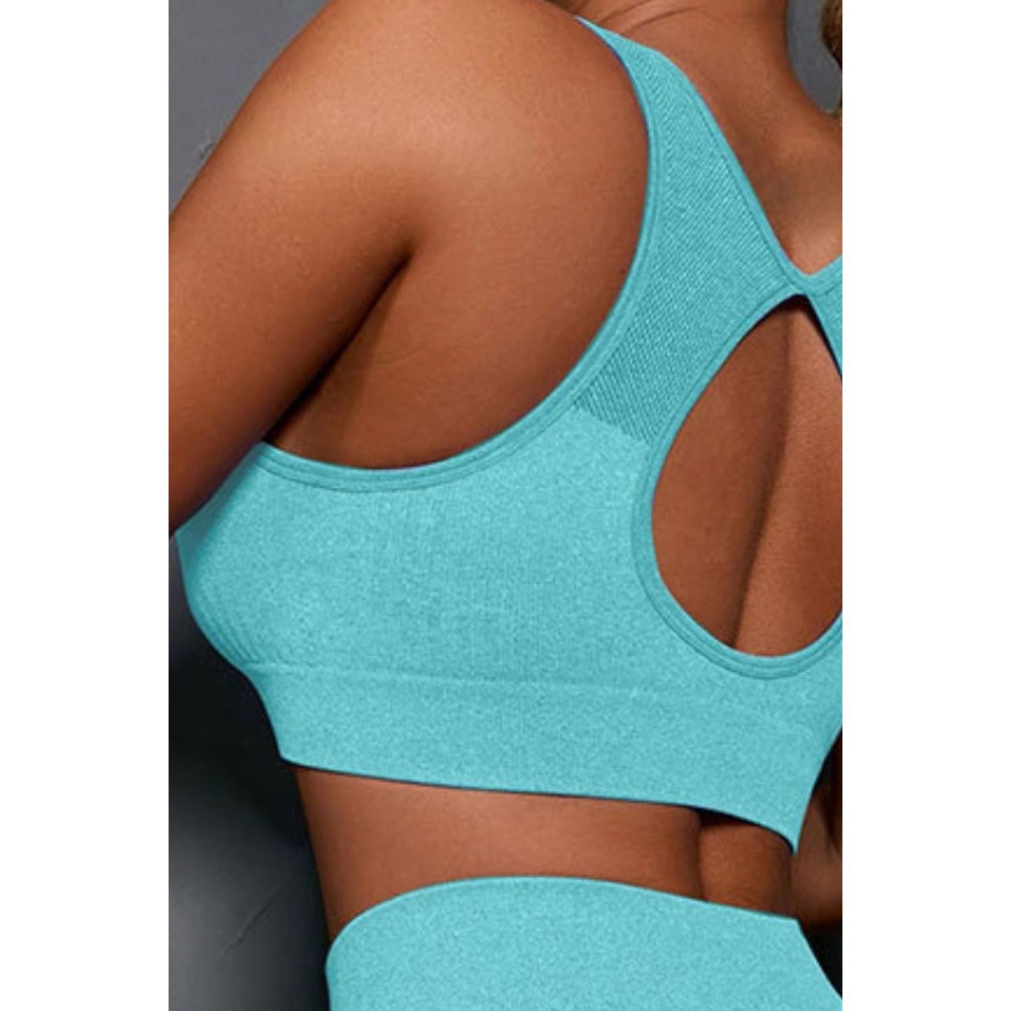 Cutout Scoop Neck Tank and Shorts Active Set