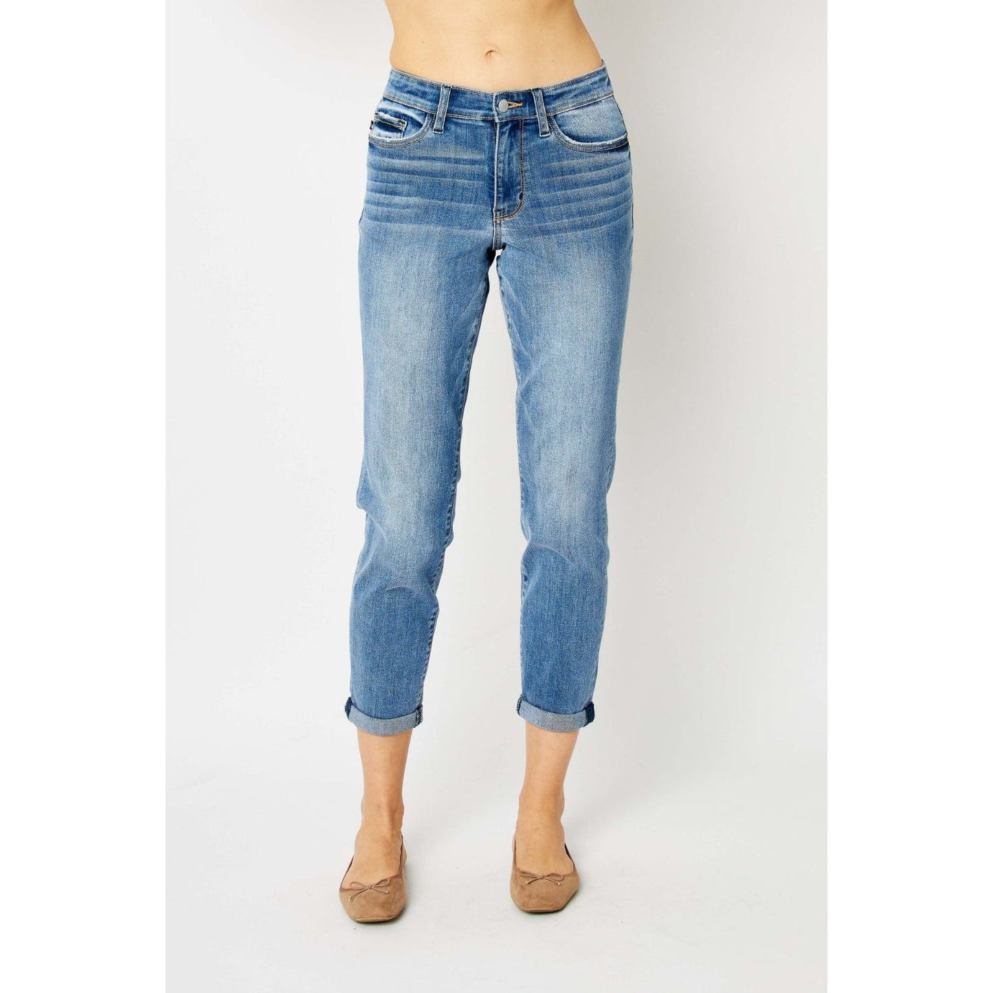 Judy Blue Full Size Cuffed Hem Slim Jeans