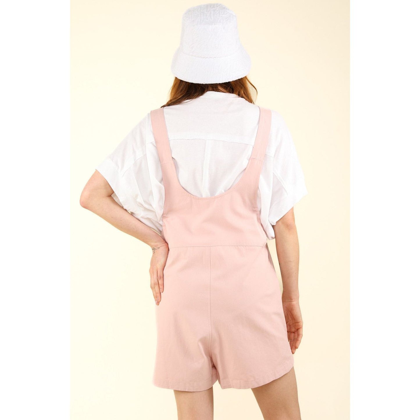 VERY J Adjustable Waist Suspender Overalls with Pockets