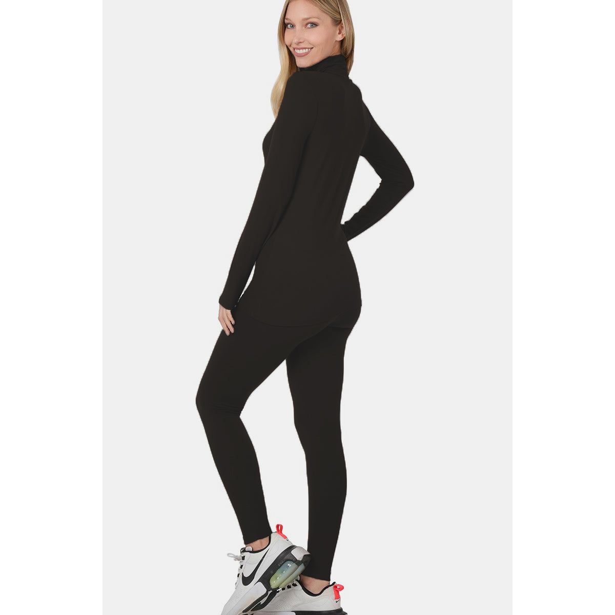 Zenana Full Size Turtleneck Top and Leggings Lounge Set