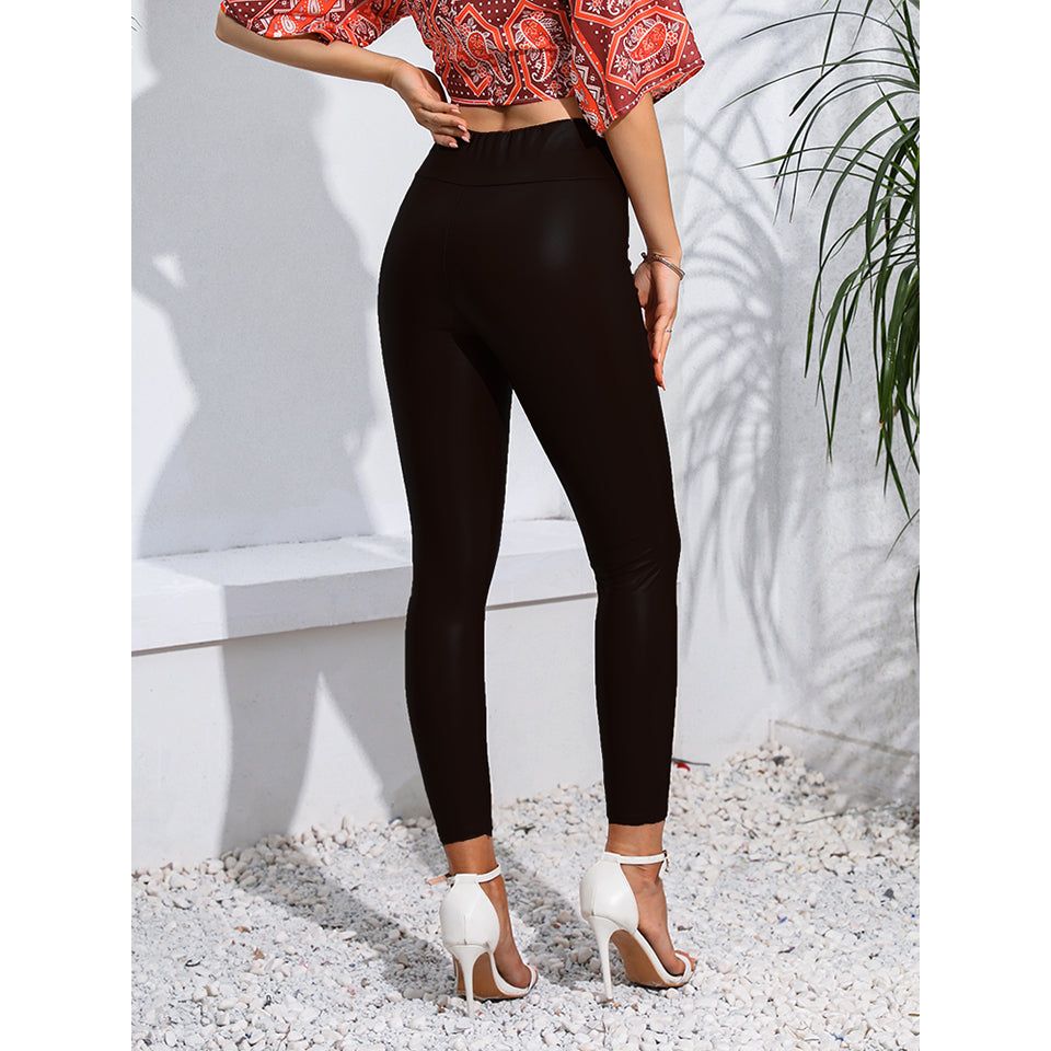 Wide Waistband Cropped Leggings