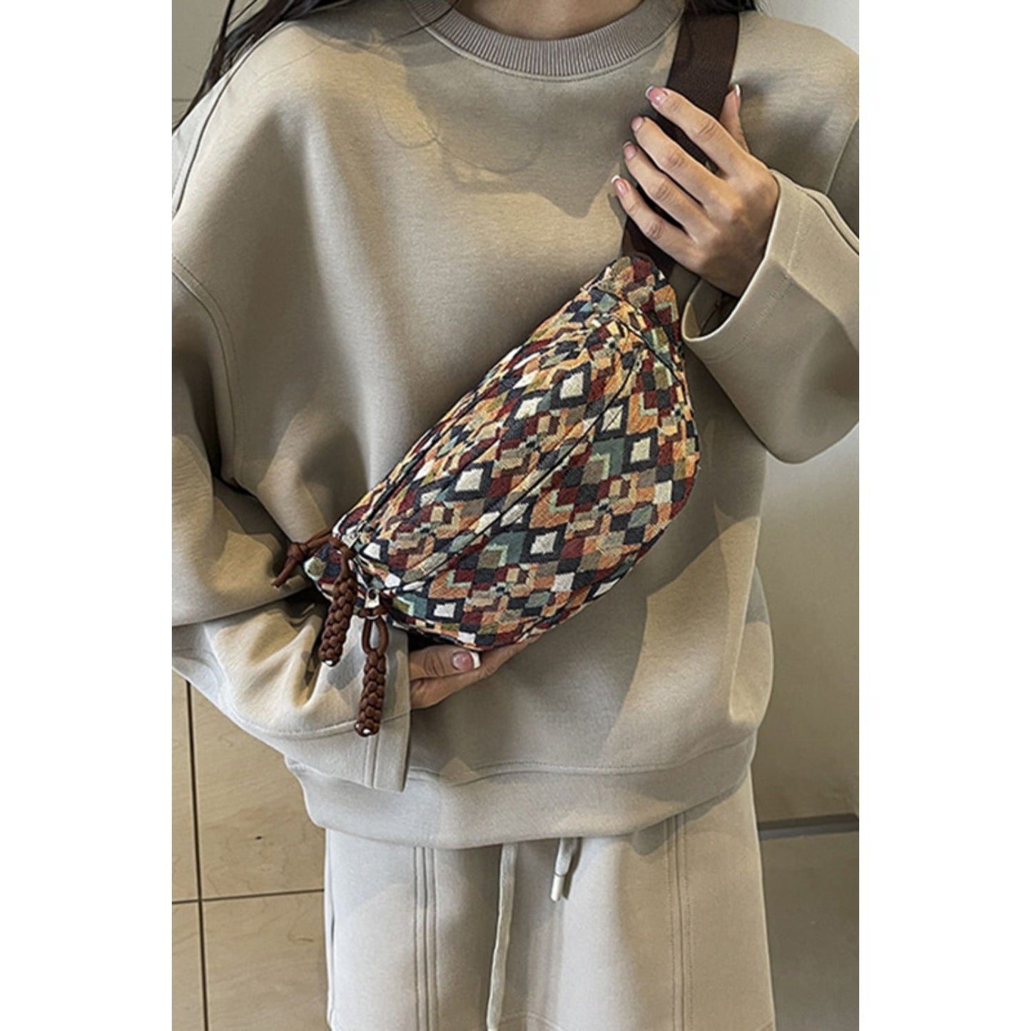 Adjustable Strap Canvas Sling Bag