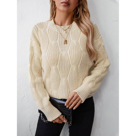 Round Neck Dropped Shoulder Sweater