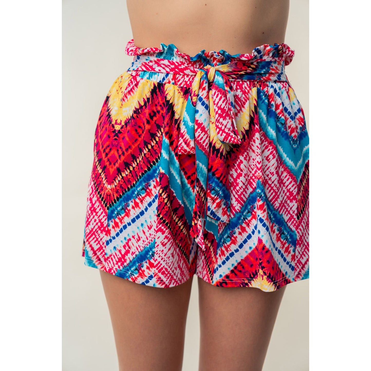 White Birch High Waisted Printed Shorts