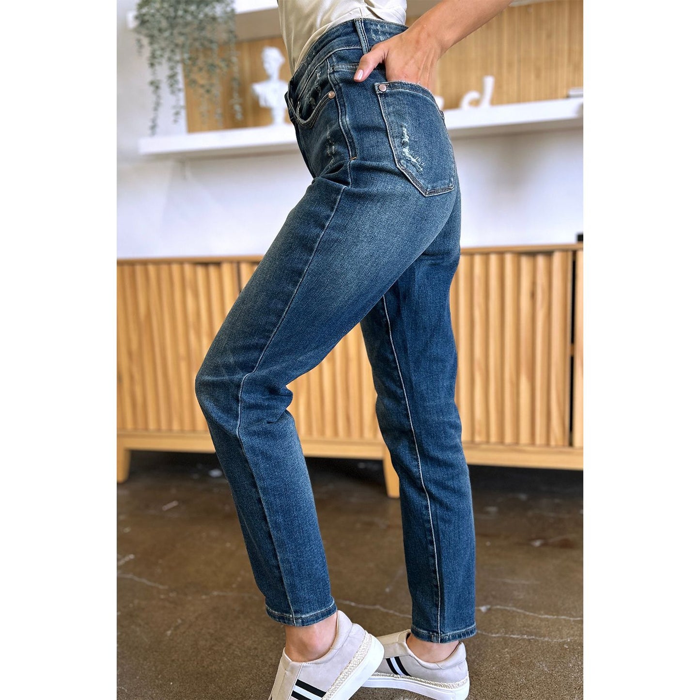 Judy Blue Full Size Tummy Control High Waist Slim Jeans