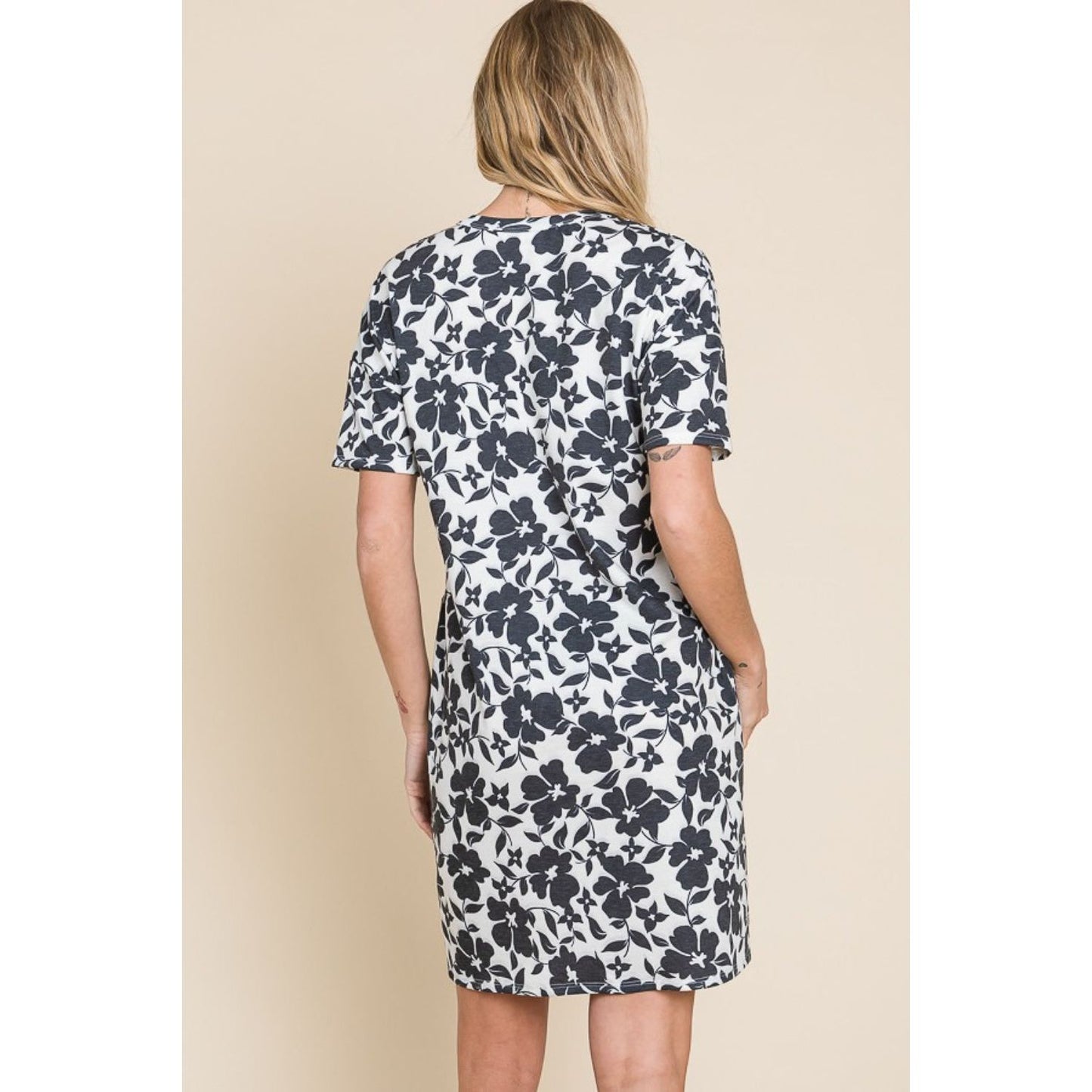 BOMBOM Floral Button Down Mini Dress