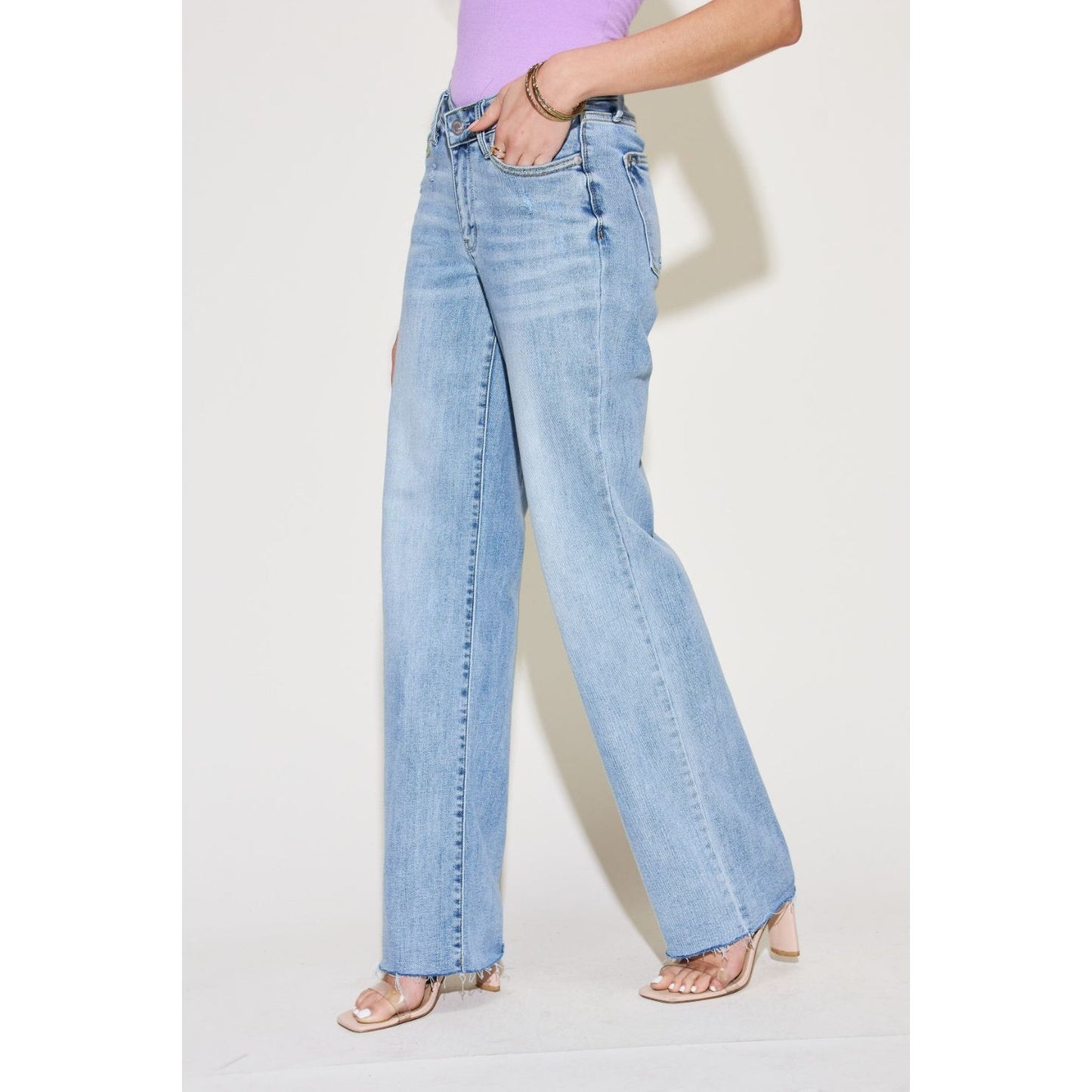 Judy Blue Full Size V Front Waistband Straight Jeans