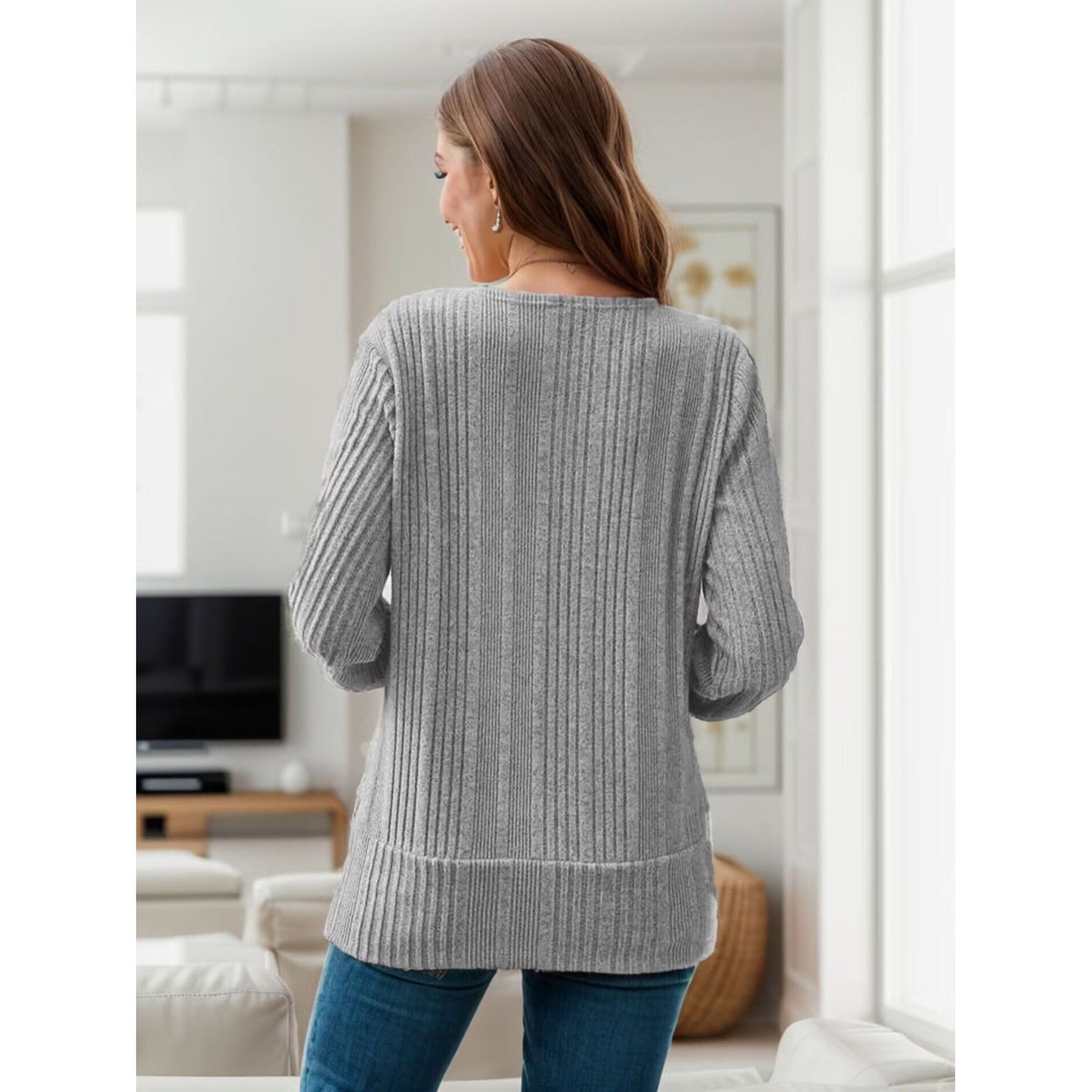 Square Neck Long Sleeve T-Shirt