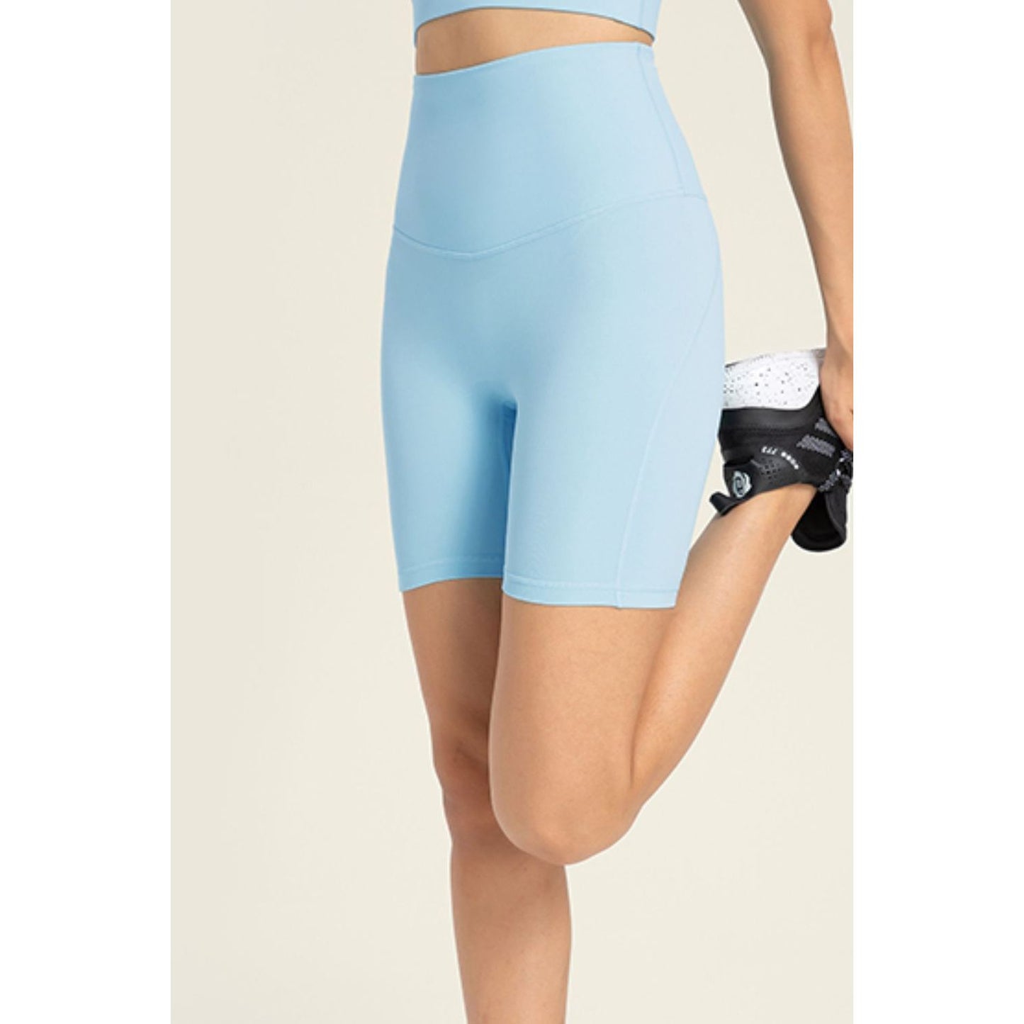 Seamless High-Rise Wide Waistband Biker Shorts