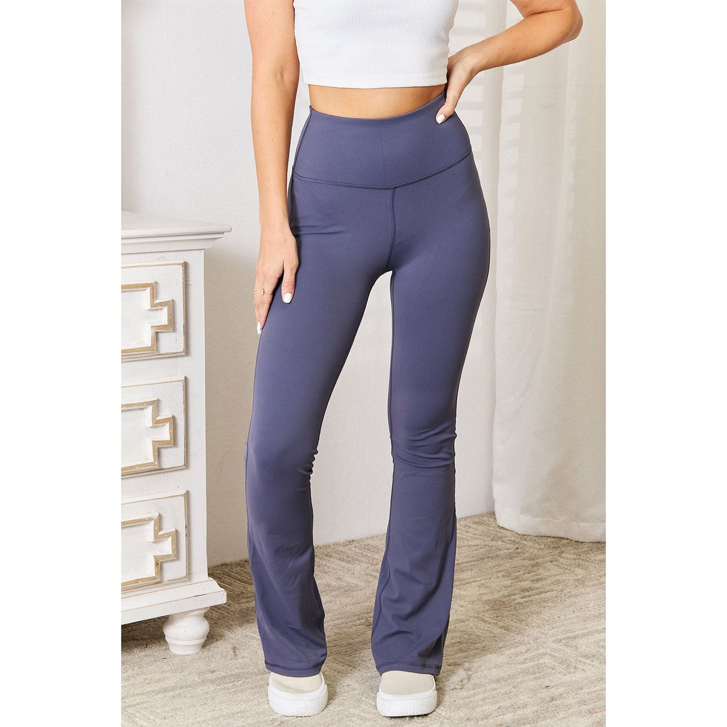 Basic Bae Wide Waistband Bootcut Sports Pants