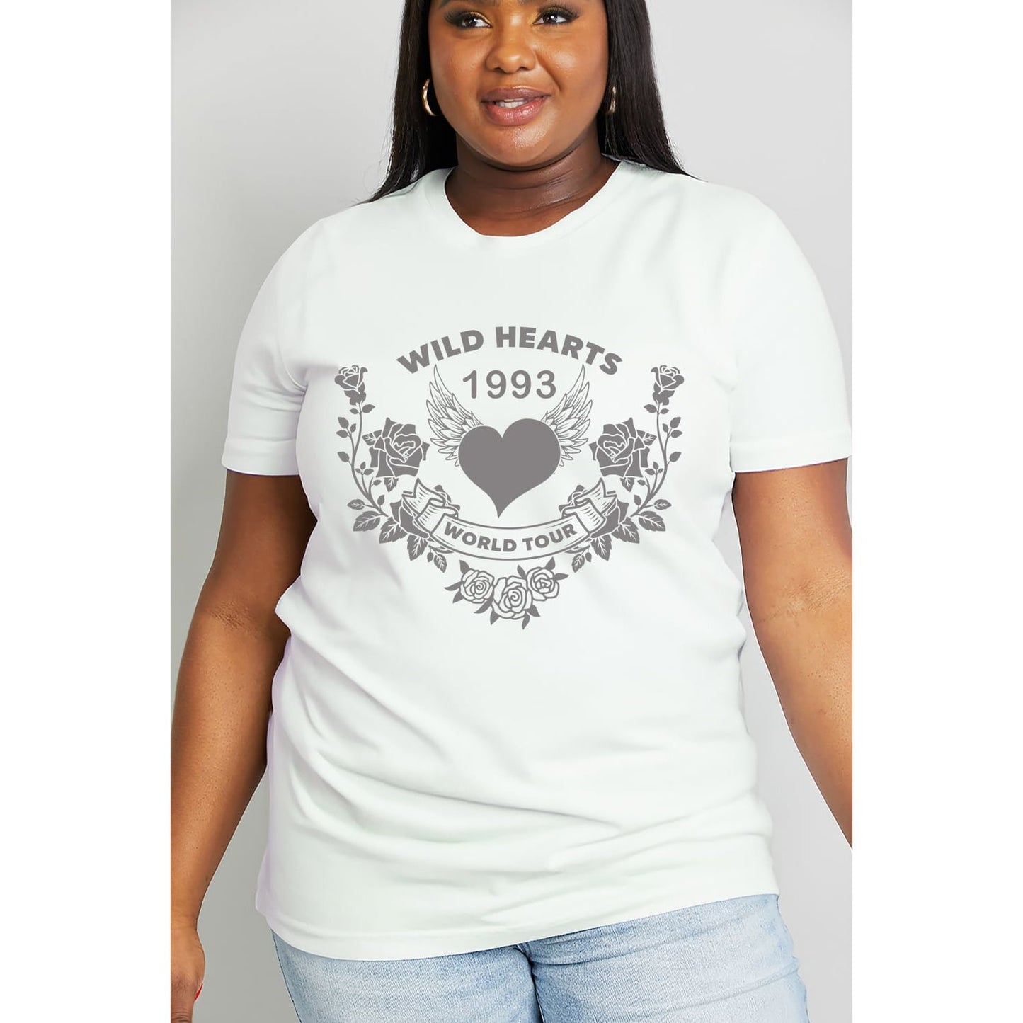 Simply Love Full Size WILD HEARTS 1993  WORLD TOUR Graphic Cotton Tee