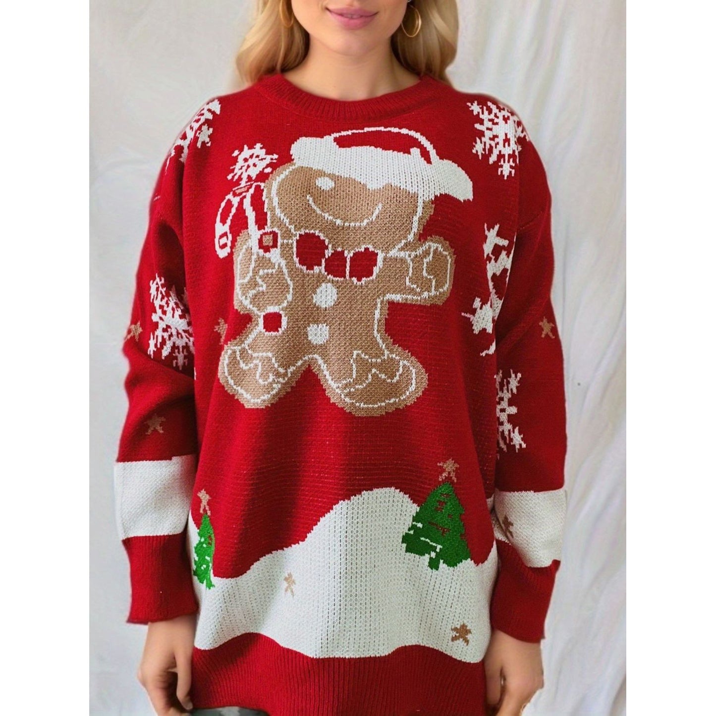 Gingersnap Round Neck Long Sleeve Sweater