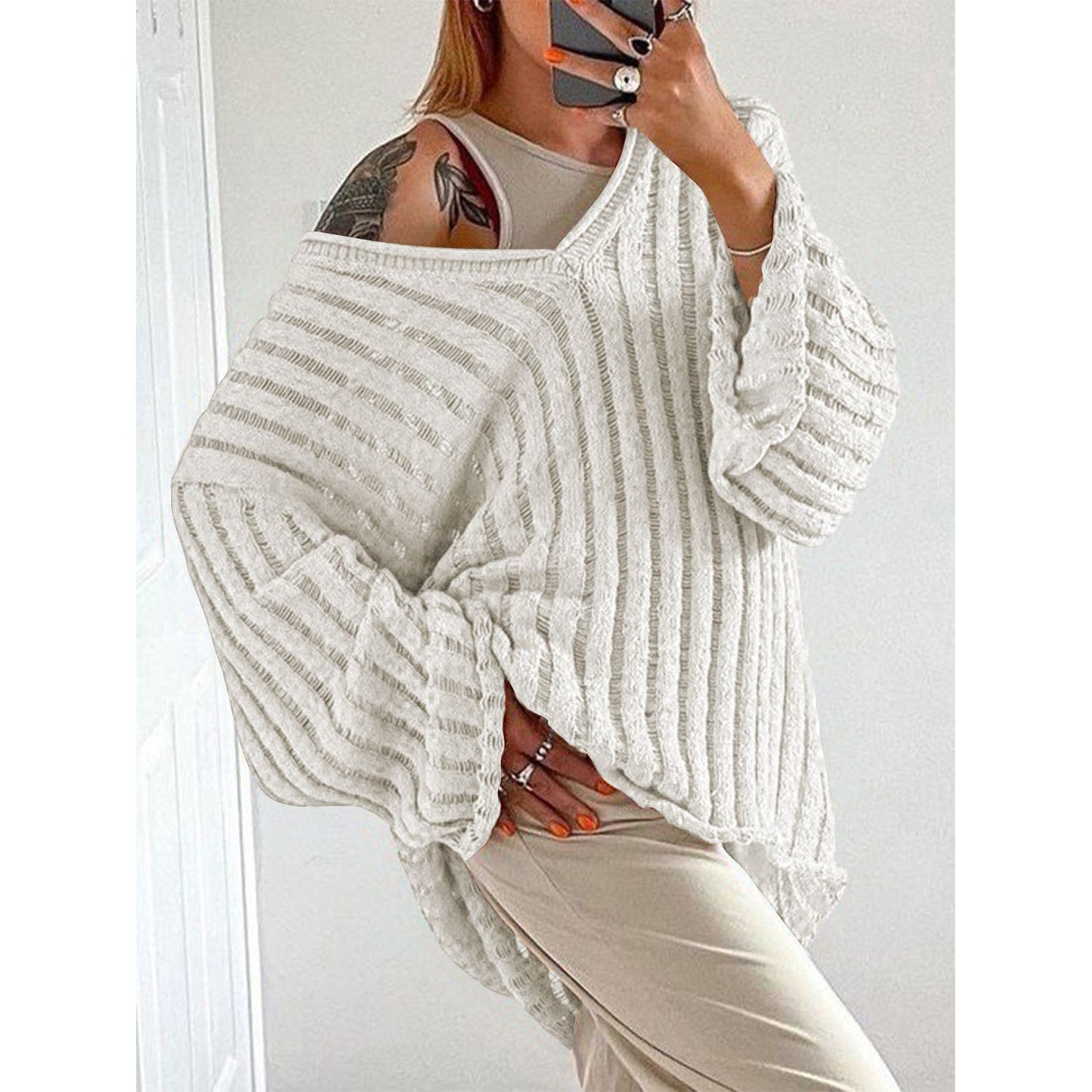 V-Neck Long Sleeve Sweater