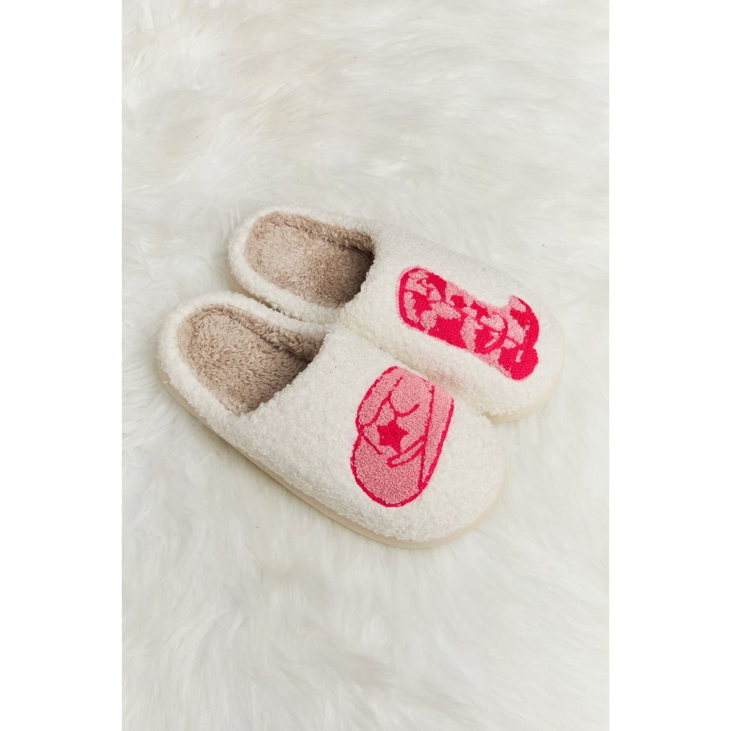 Melody Printed Plush Slide Slippers