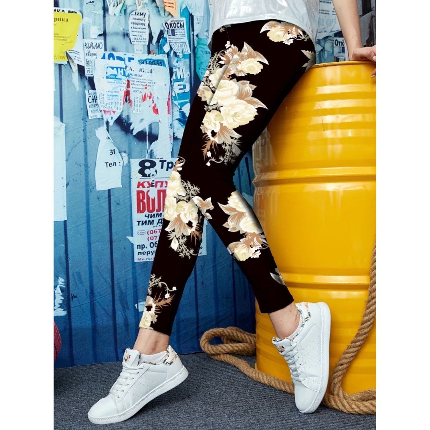 Printed High Waist Skinny Leggings