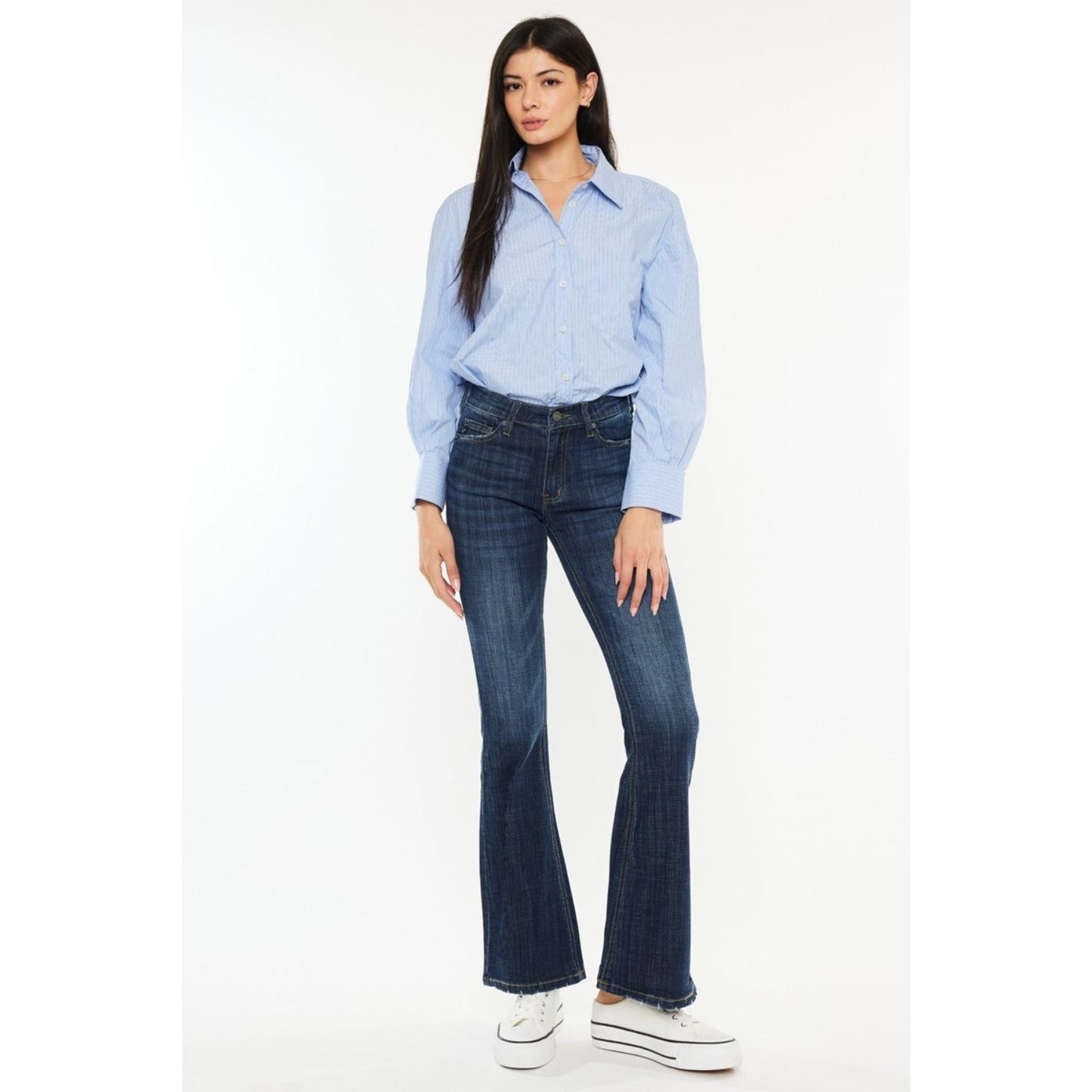 Kancan Full Size Mid Rise Flare Jeans