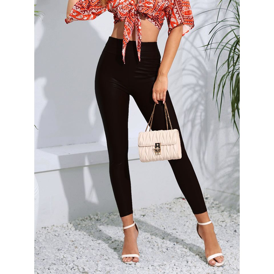 Wide Waistband Cropped Leggings