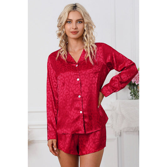 Long Sleeve Shirt and Shorts Lounge Set