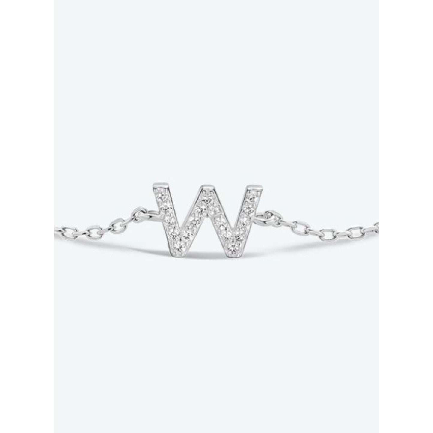 V To Z Zircon 925 Sterling Silver Bracelet