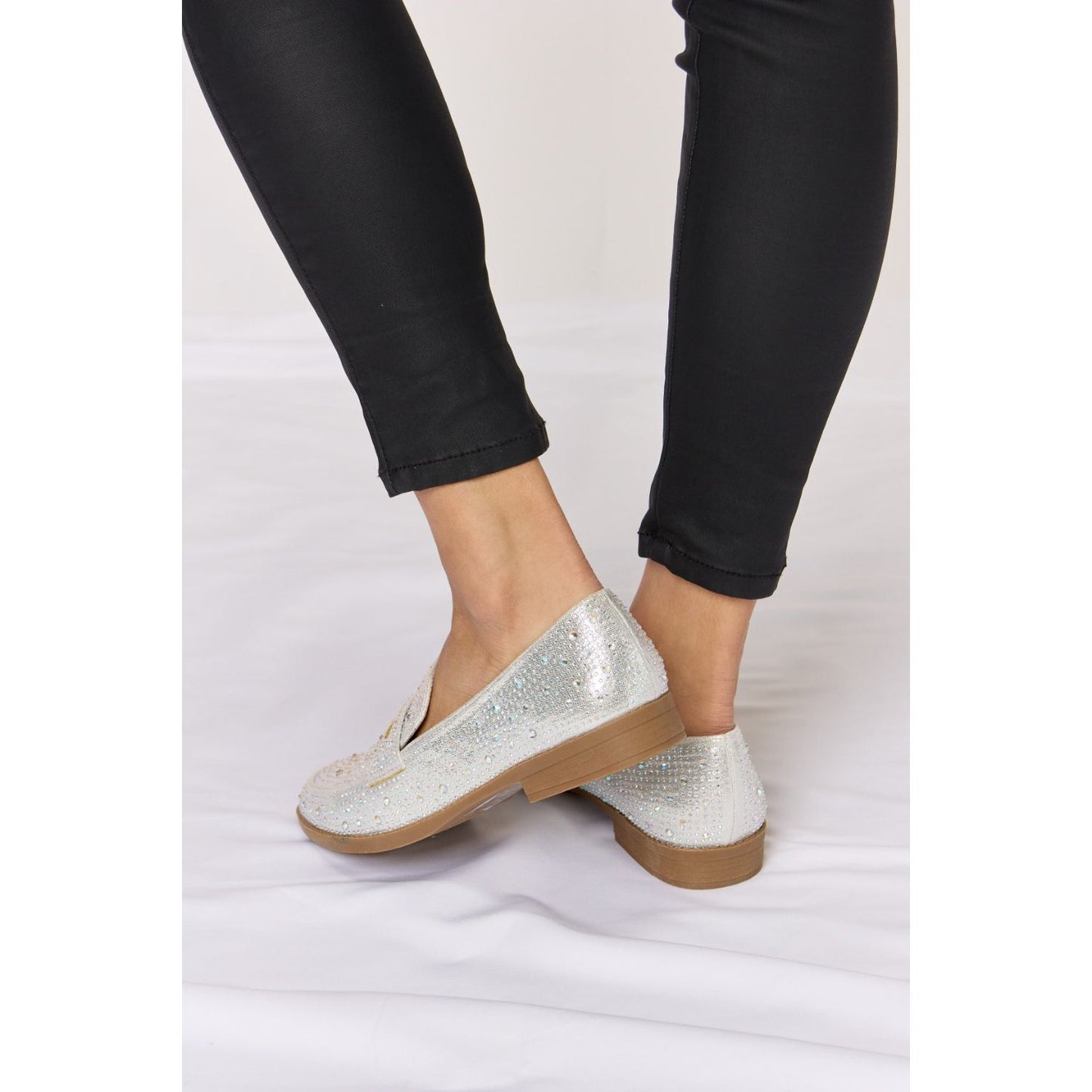 Forever Link Rhinestone Point Toe Loafers