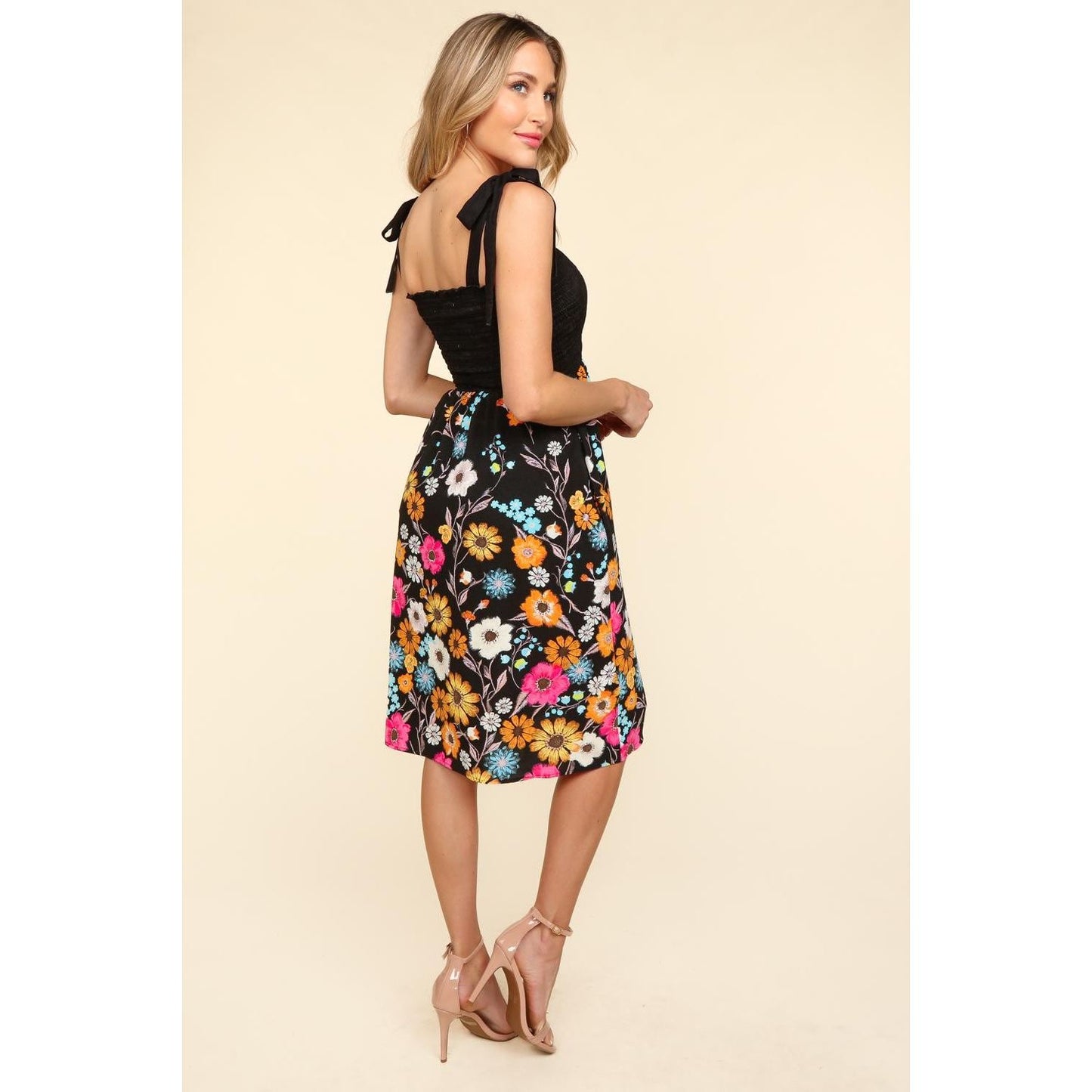 Haptics Smocked Cami Floral Dress