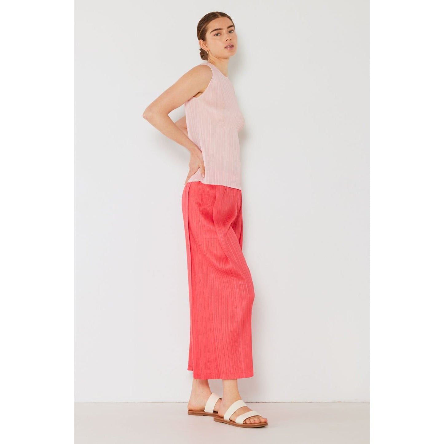 Marina West Swim Pleated Wide-Leg Pants with Side Pleat Detail