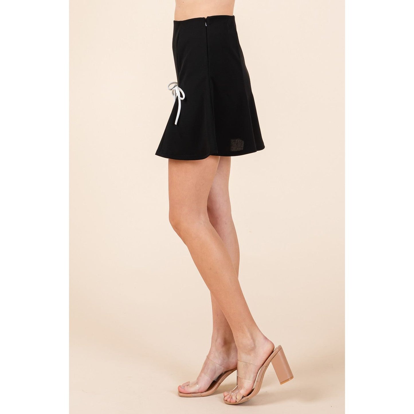 GeeGee 2-Bow Pleated Mini Skirt