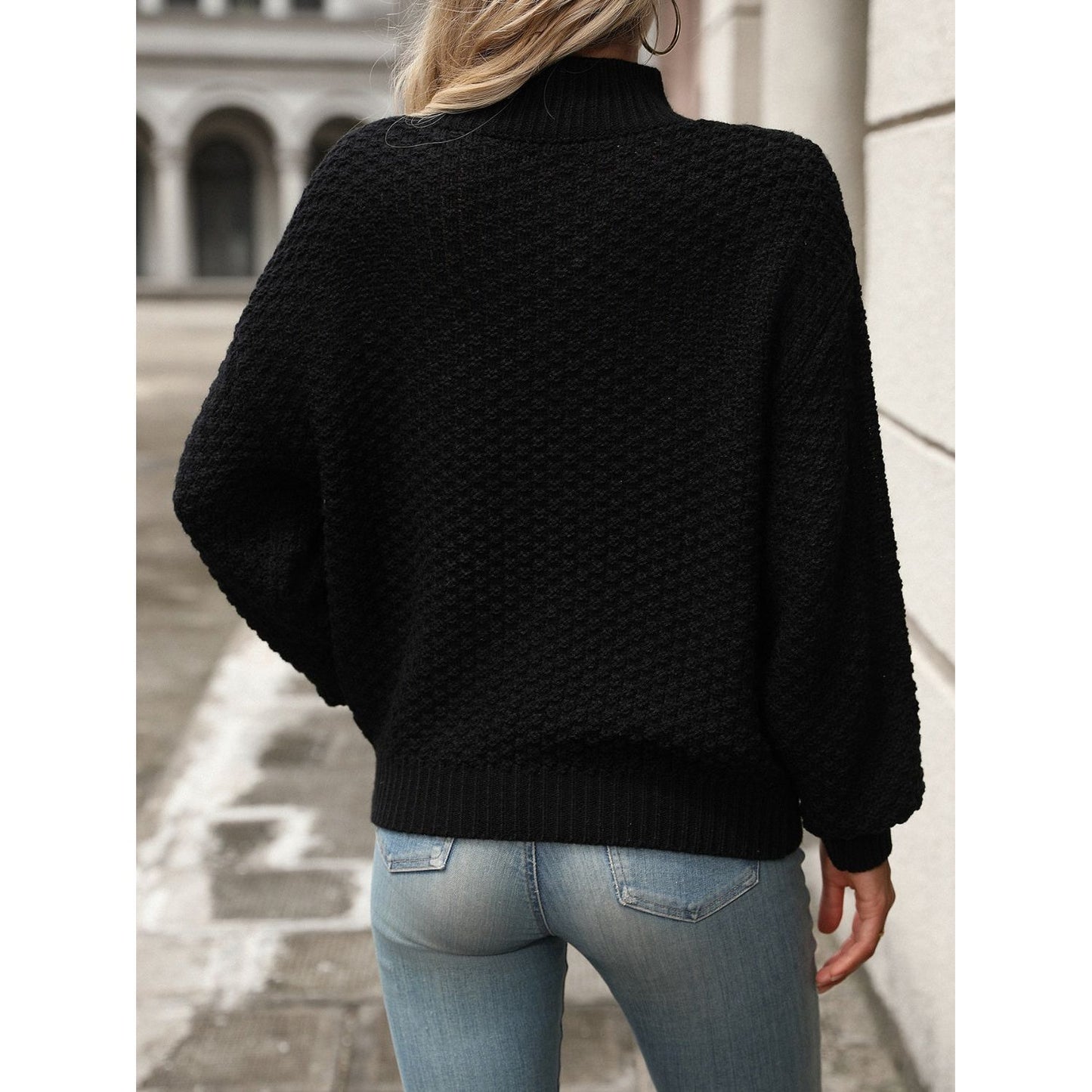 Mock Neck Long Sleeve Sweater