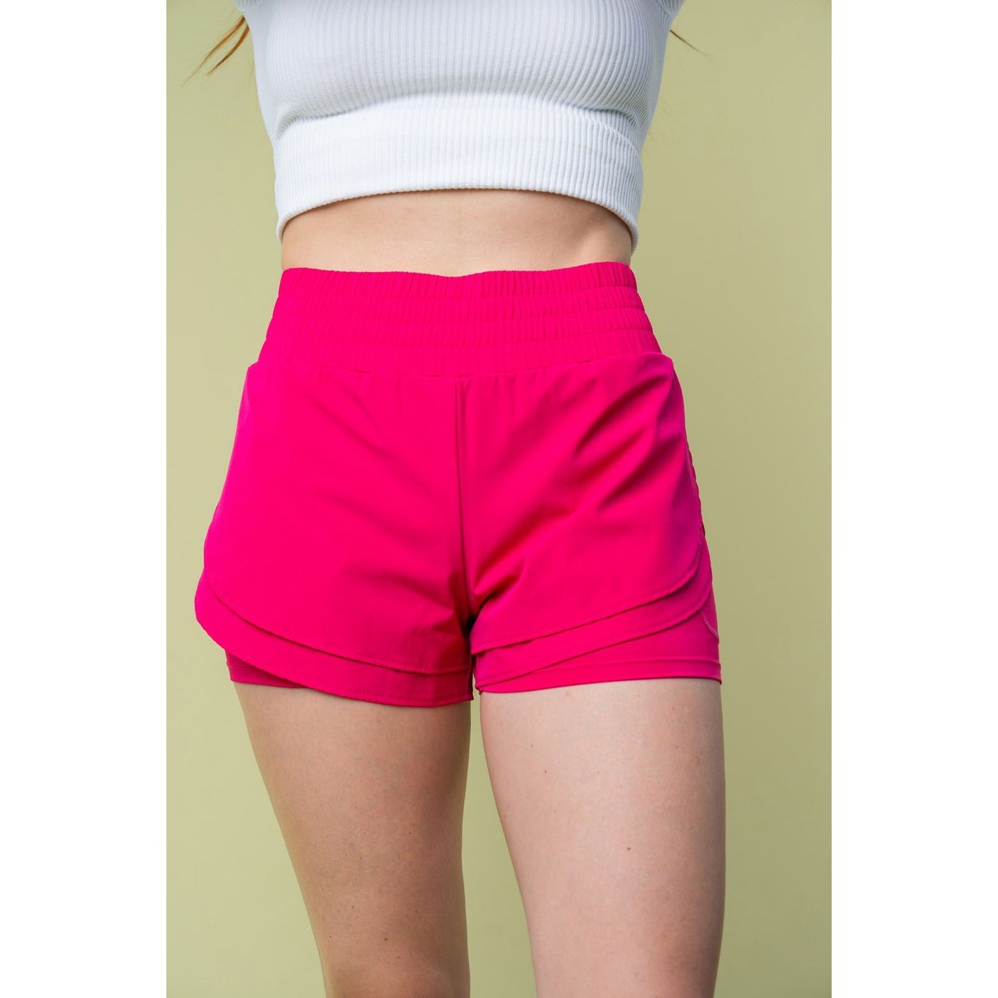 White Birch Full Size High Waisted Knit Shorts