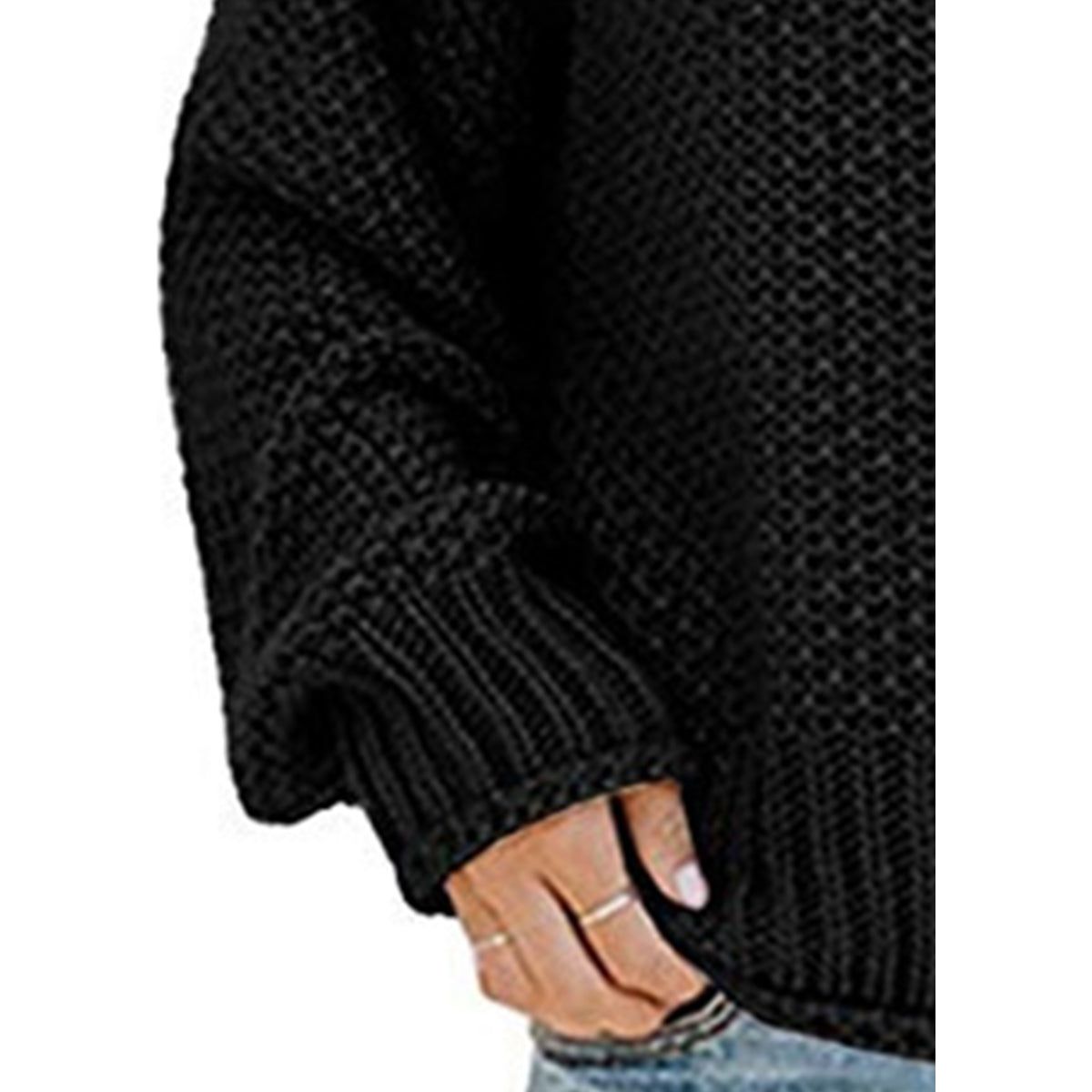 Turtleneck Dropped Shoulder Sweater