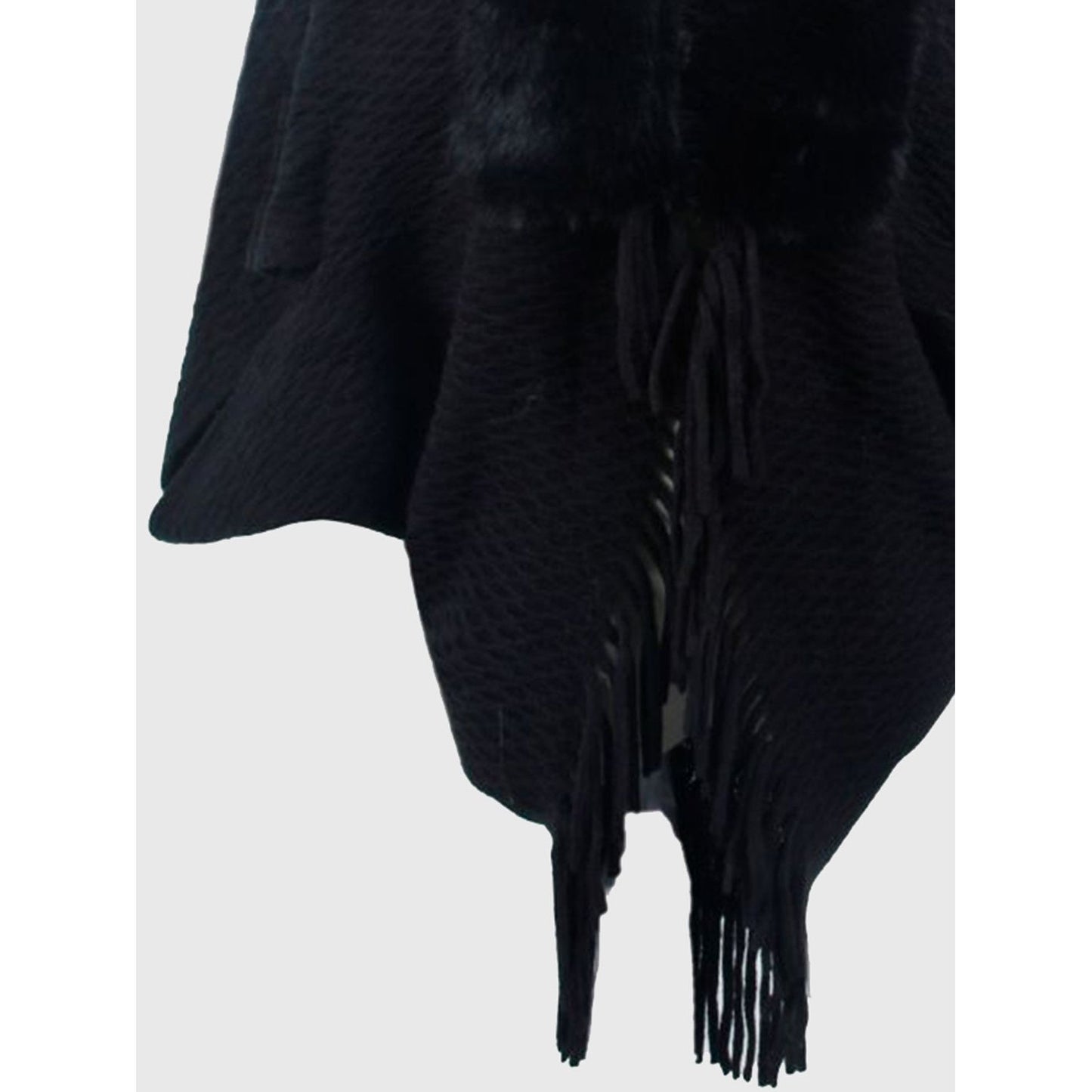 Open Front Fringe Hem Poncho