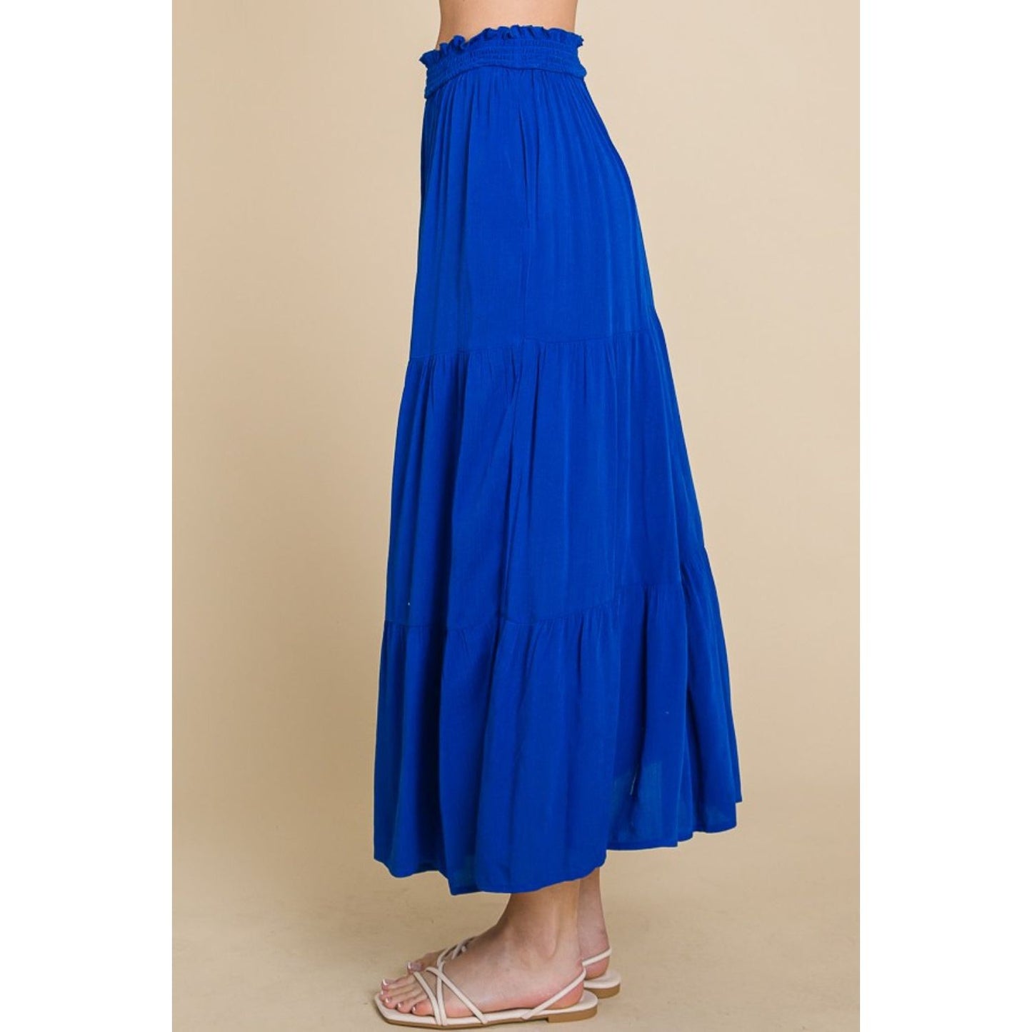 Culture Code Full Size Frill Ruched Midi Skirt