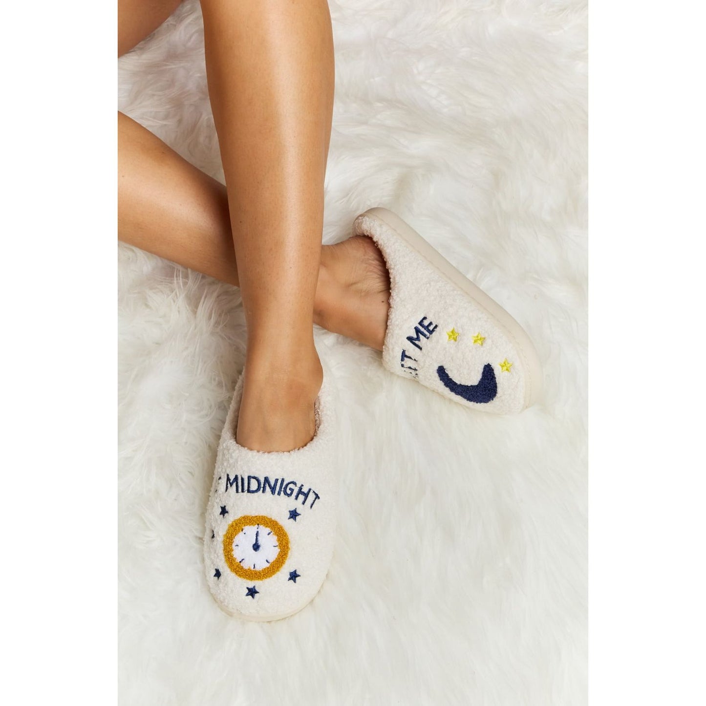 Melody Printed Plush Slide Slippers