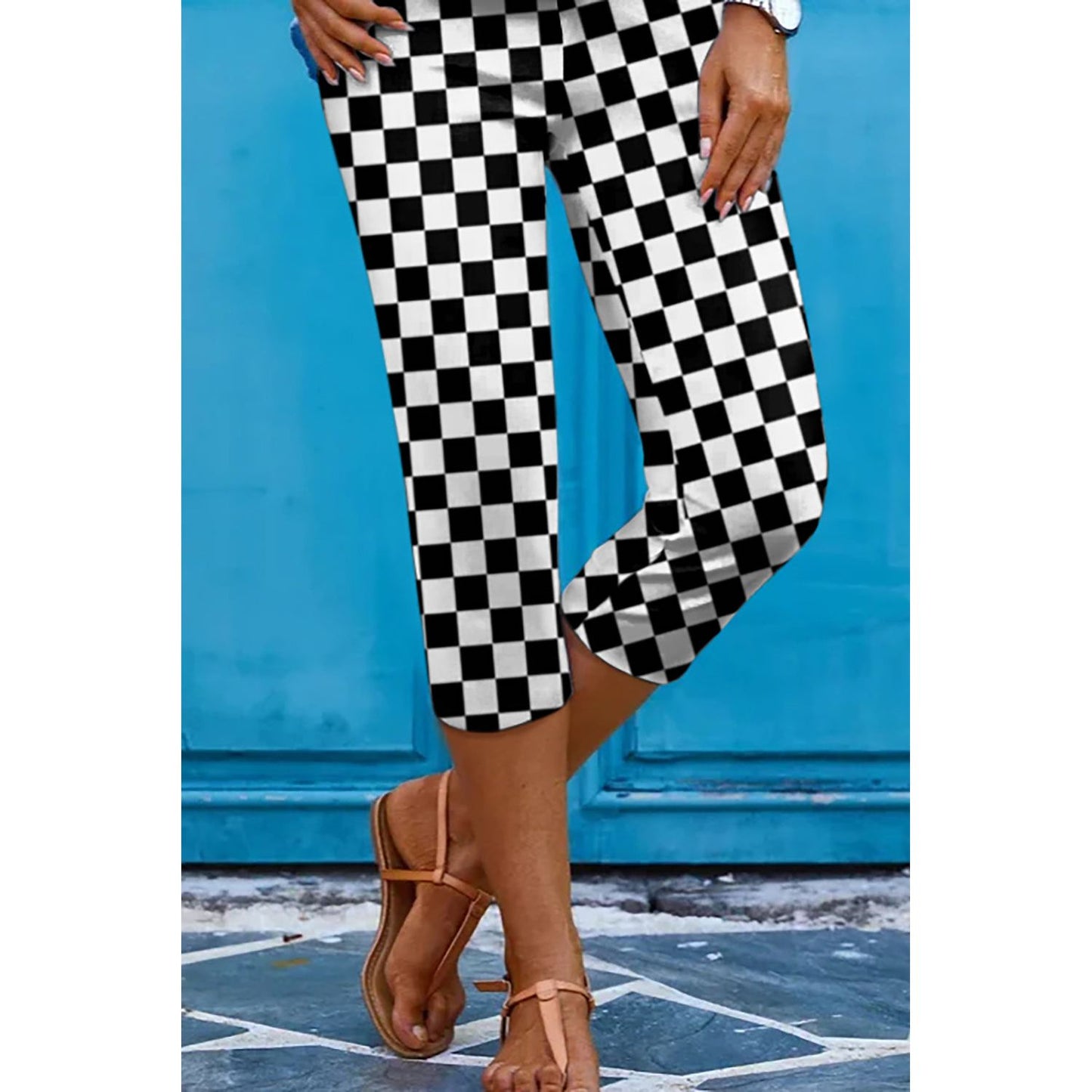 Checkered Skinny Capris