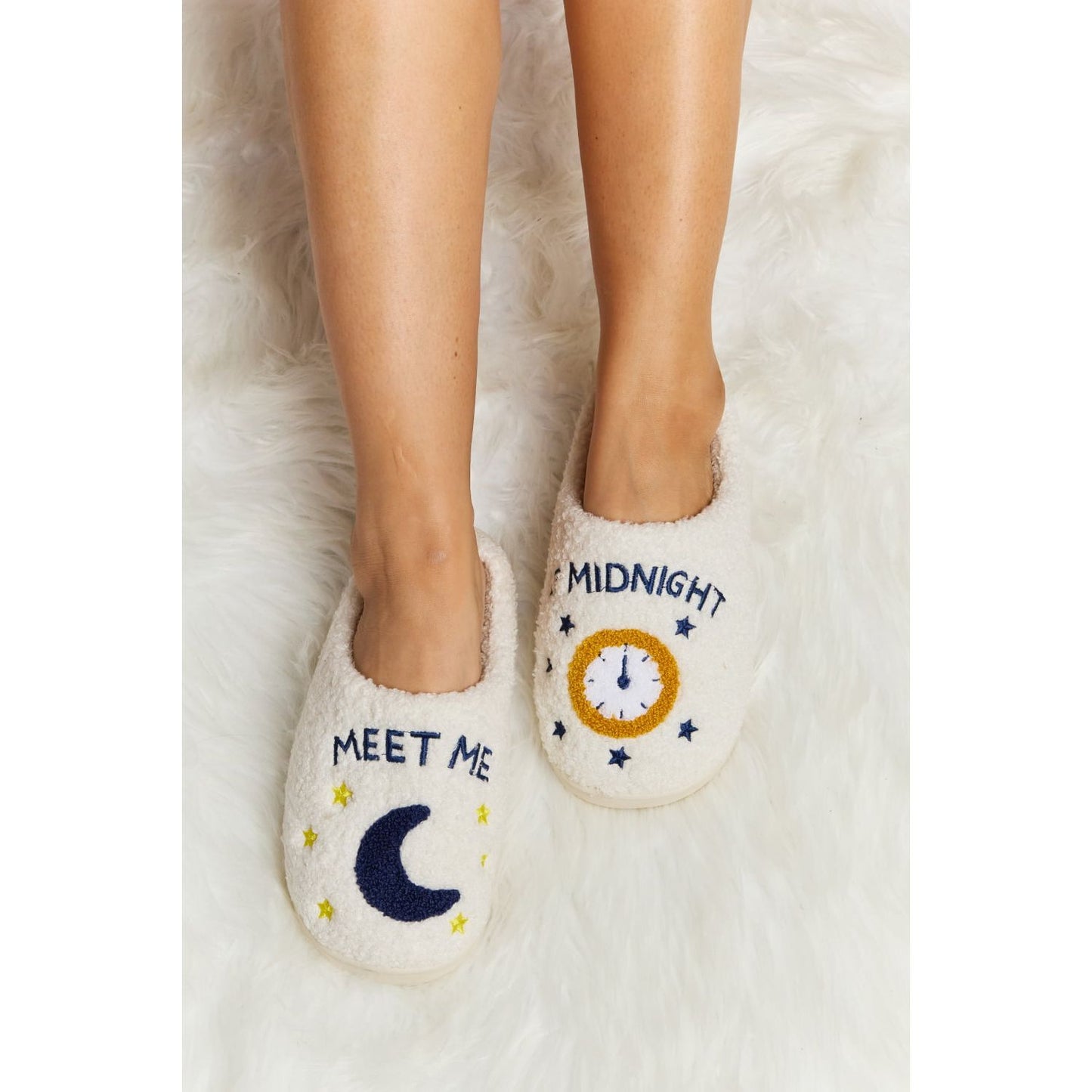 Melody Printed Plush Slide Slippers