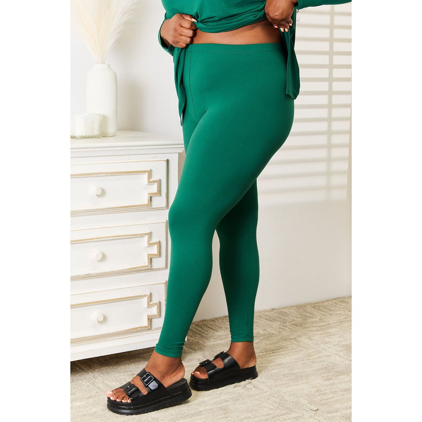 Zenana Lazy Days Full Size Long Sleeve Top and Leggings Set