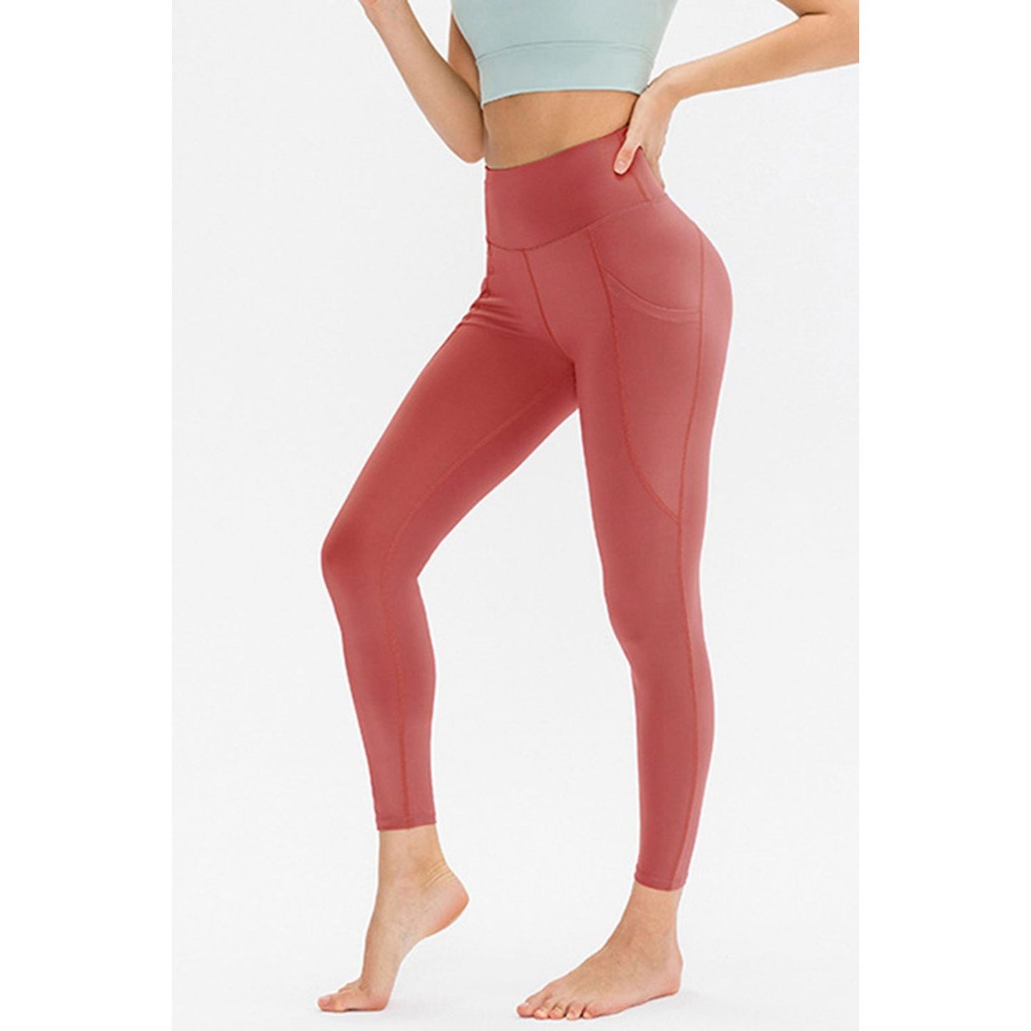 Slim Fit Long Active Leggings with Pockets