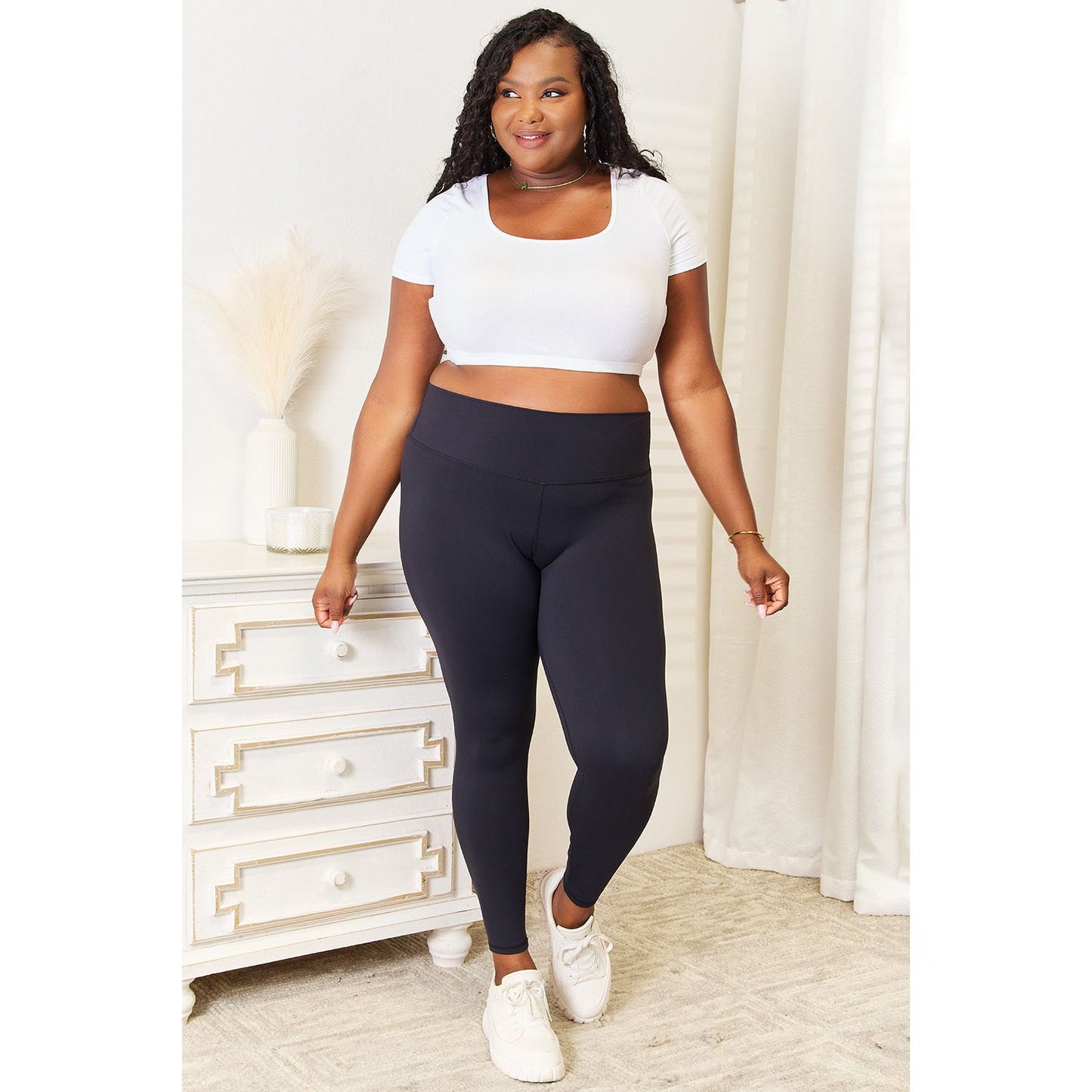 Double Take Wide Waistband Sports Leggings