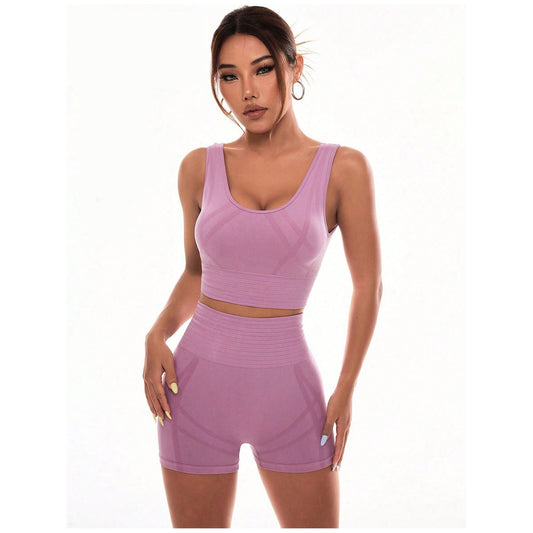 Scoop Neck Wide Strap Top and Shorts Active Set