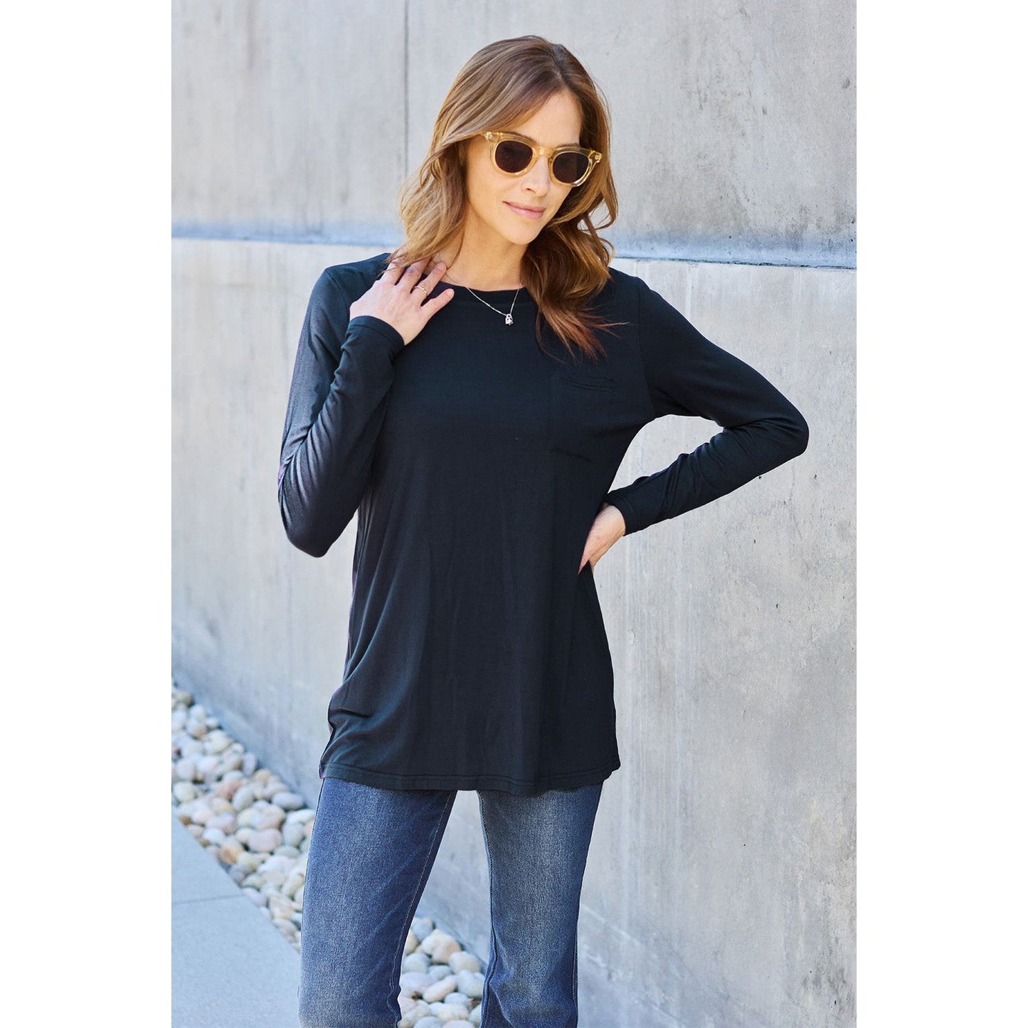 Basic Bae Full Size Round Neck Long Sleeve Top