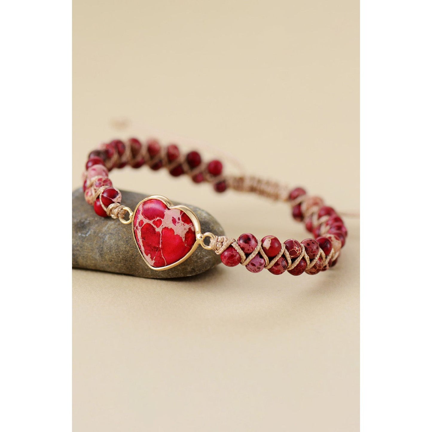 Handmade Heart Shape Natural Stone Bracelet