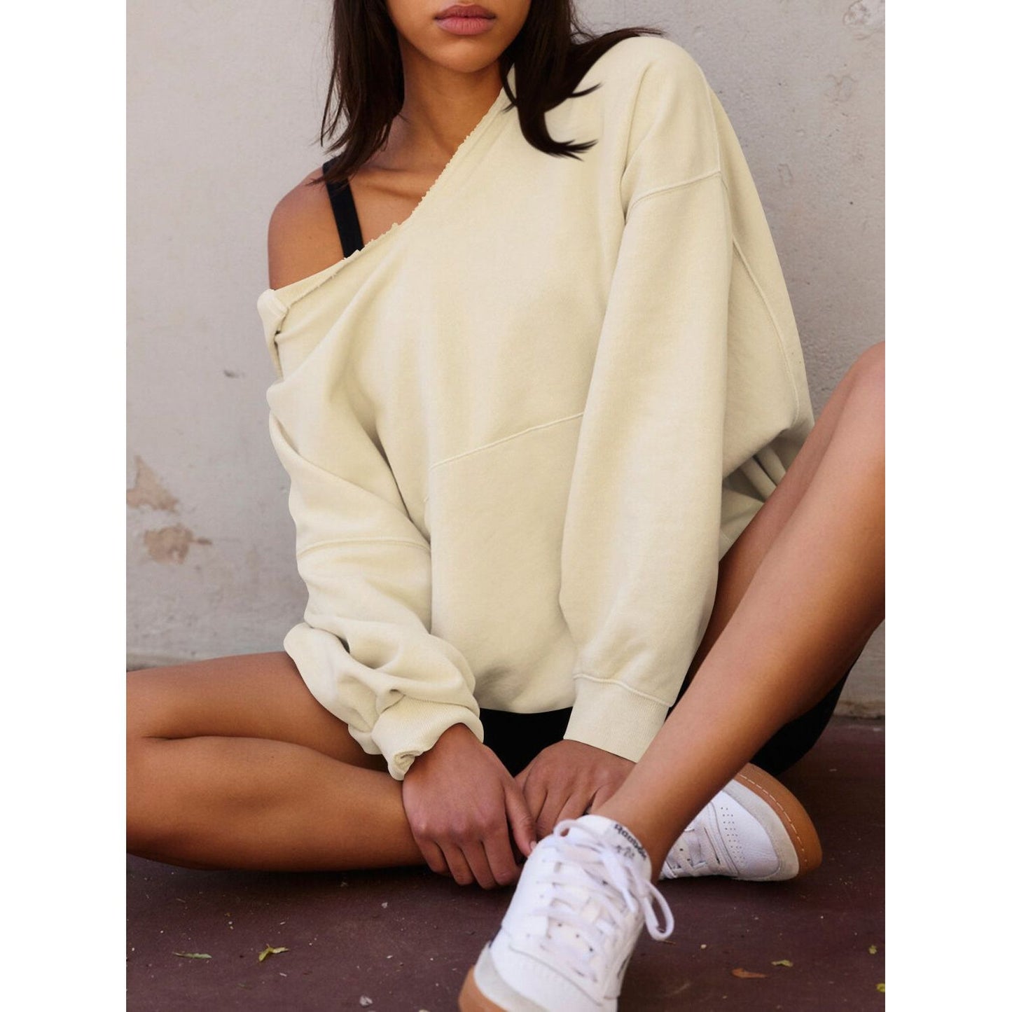 Dropped Shoulder Long Sleeve Hoodie