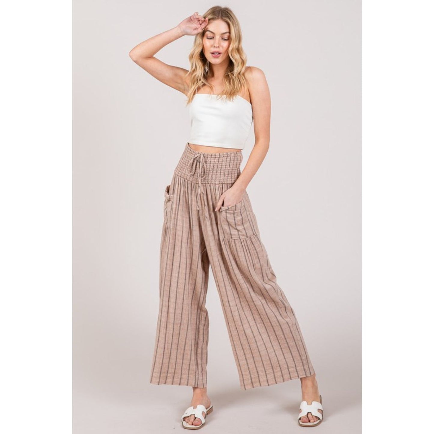 SAGE + FIG Cotton Gauze Wash Stripe Pants