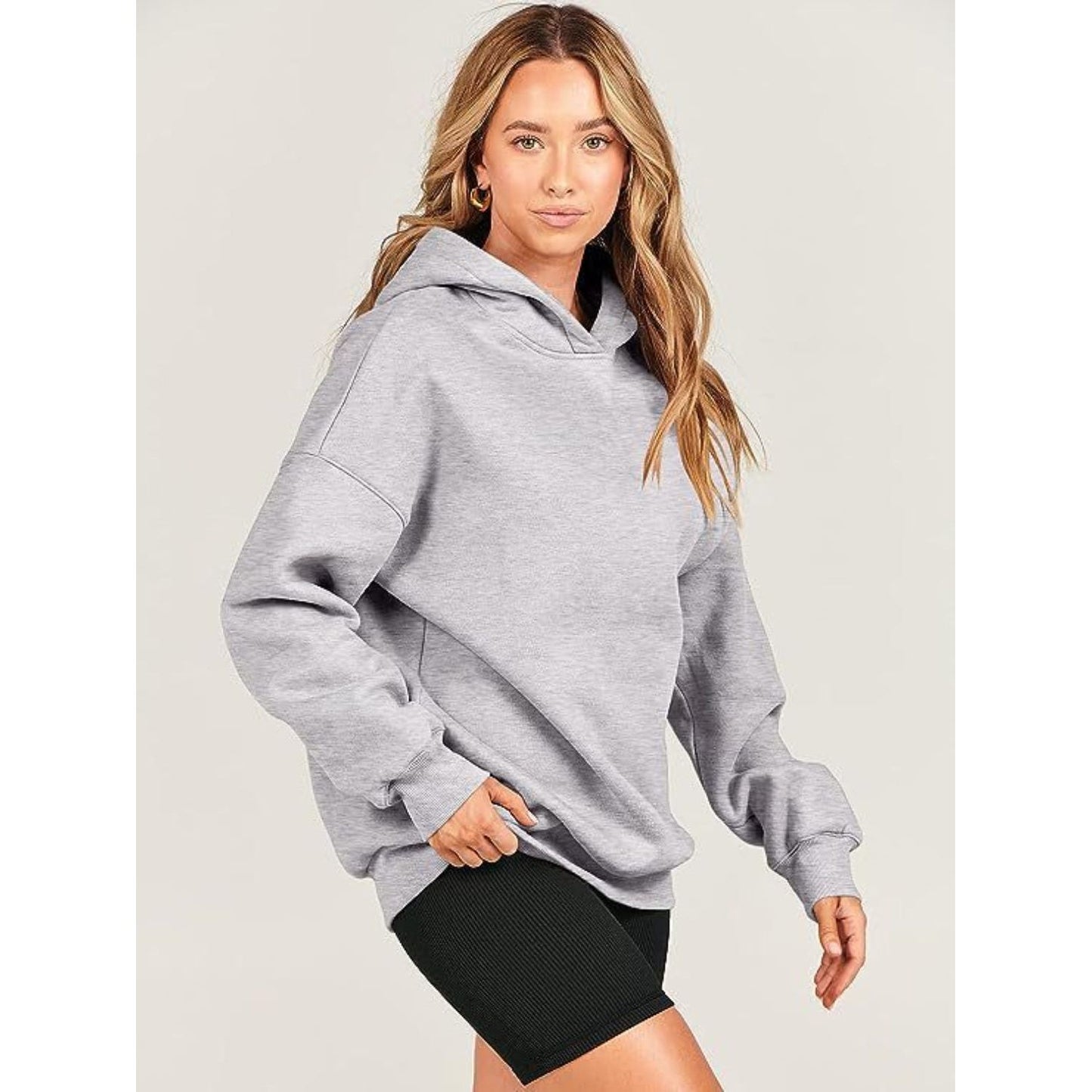 Dropped Shoulder Long Sleeve Hoodie