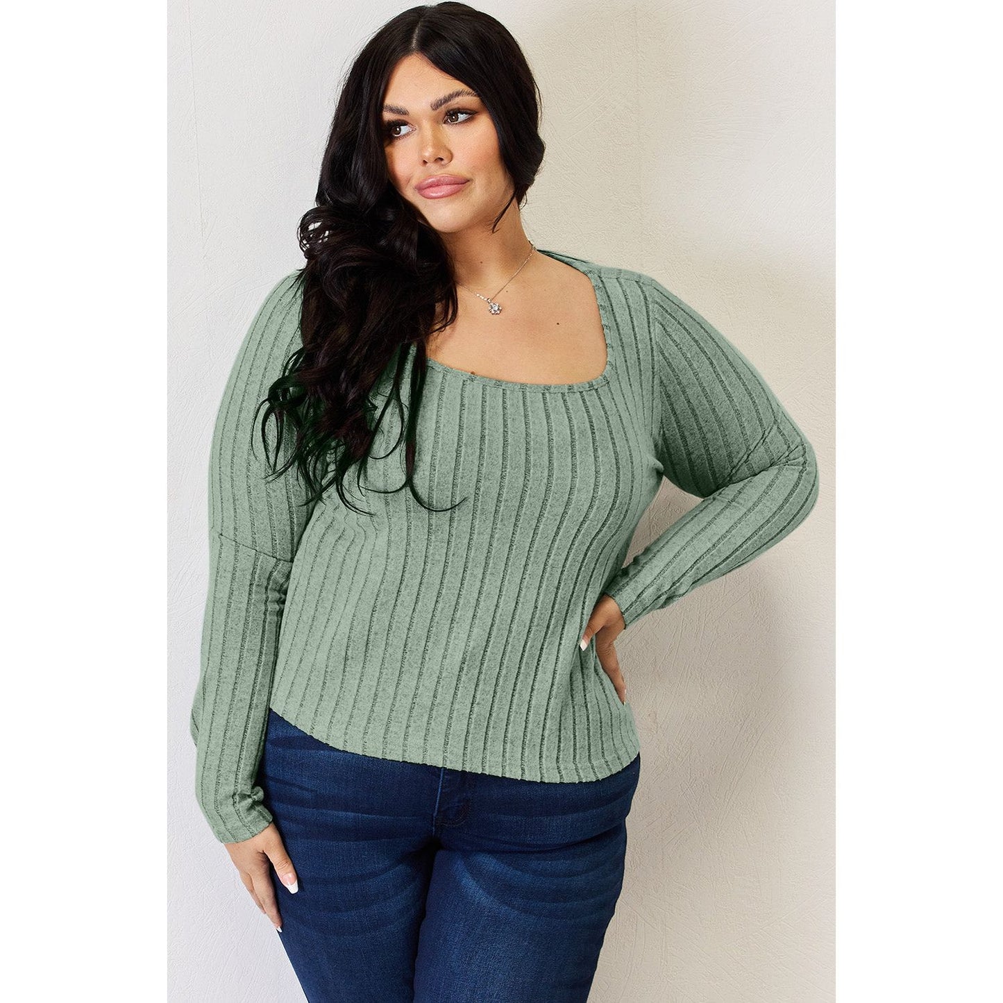 Basic Bae Full Size Ribbed Long Sleeve T-Shirt