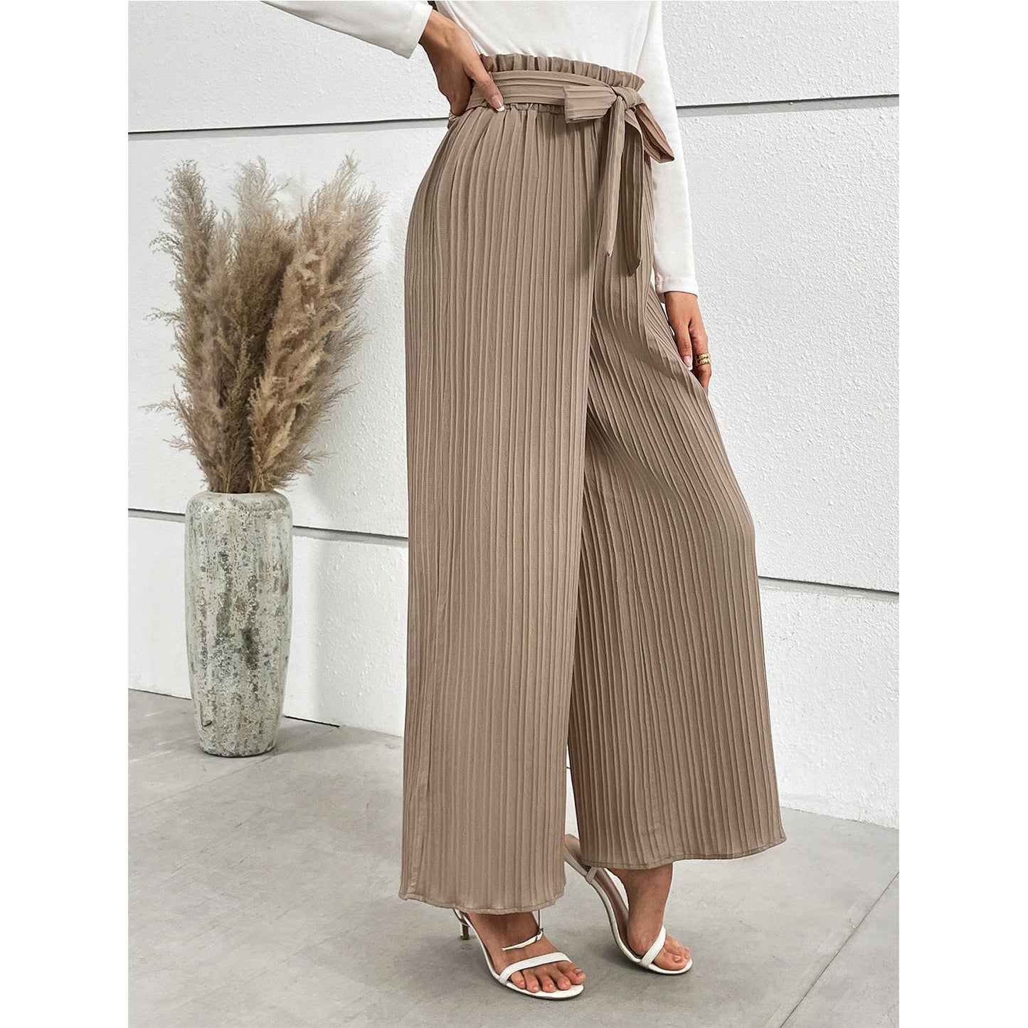 Honey Tied Wide Leg Long Pants