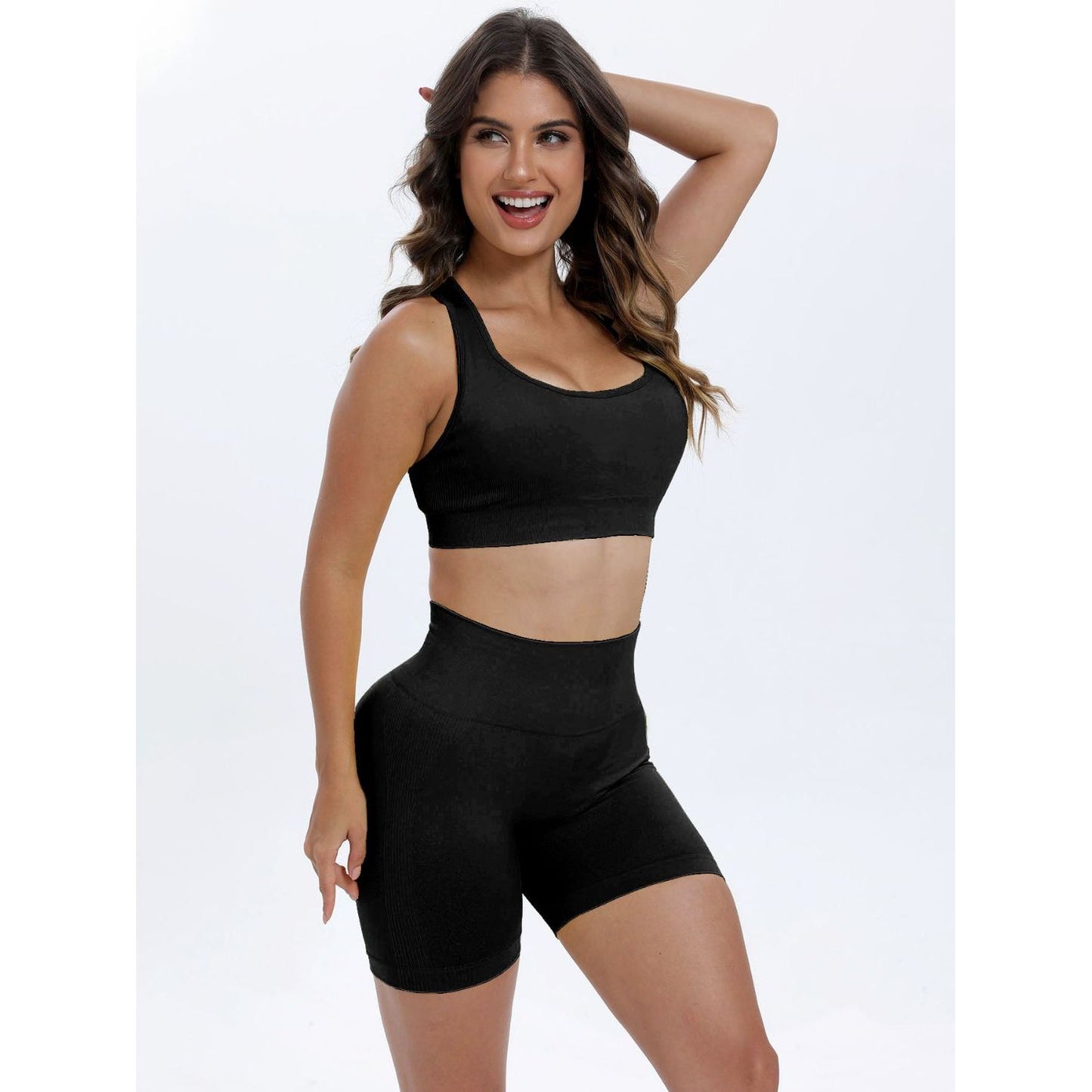 Scoop Neck Wide Strap Top and Shorts Active Set